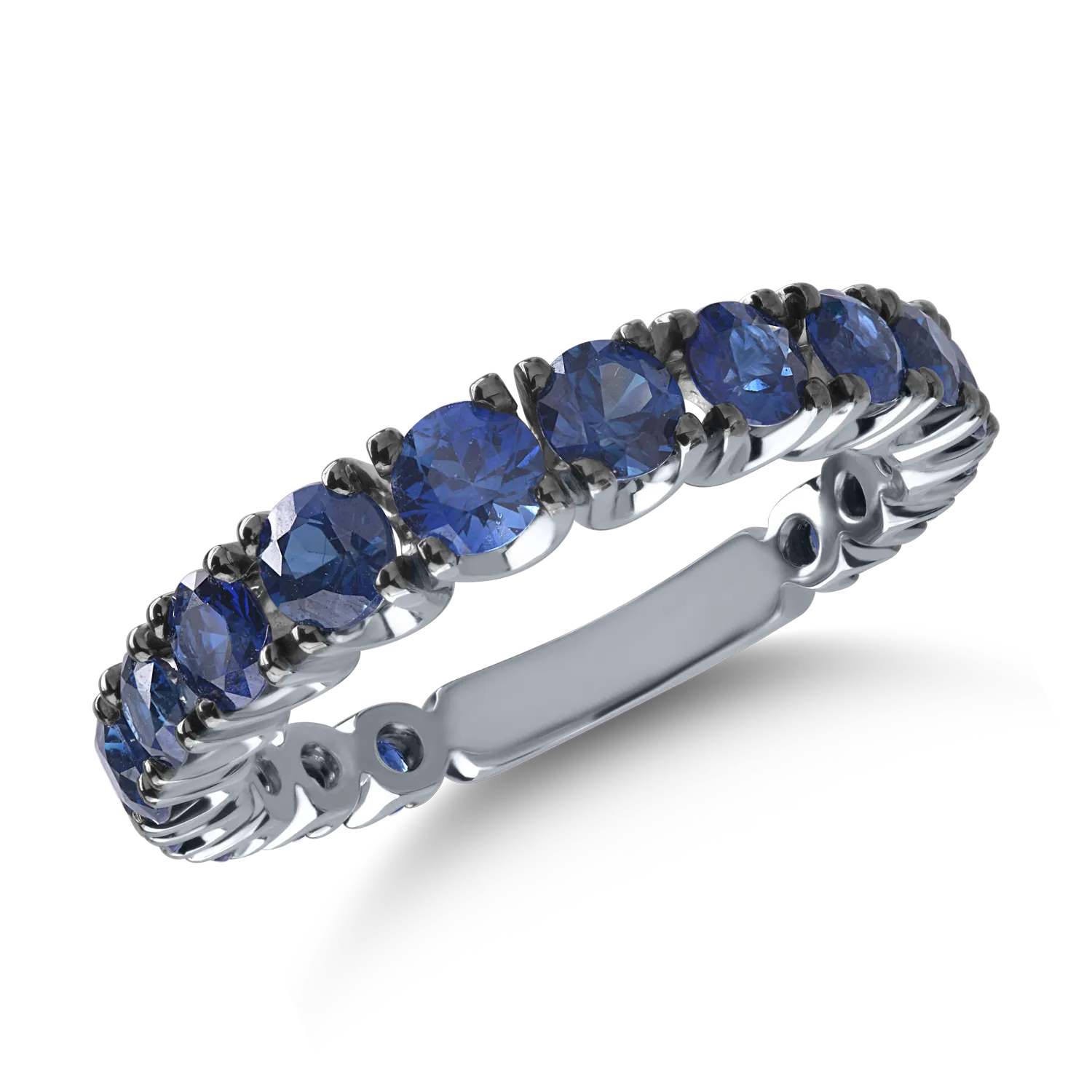 Teilor Inel semi eternity din aur alb cu safire de 1.96ct