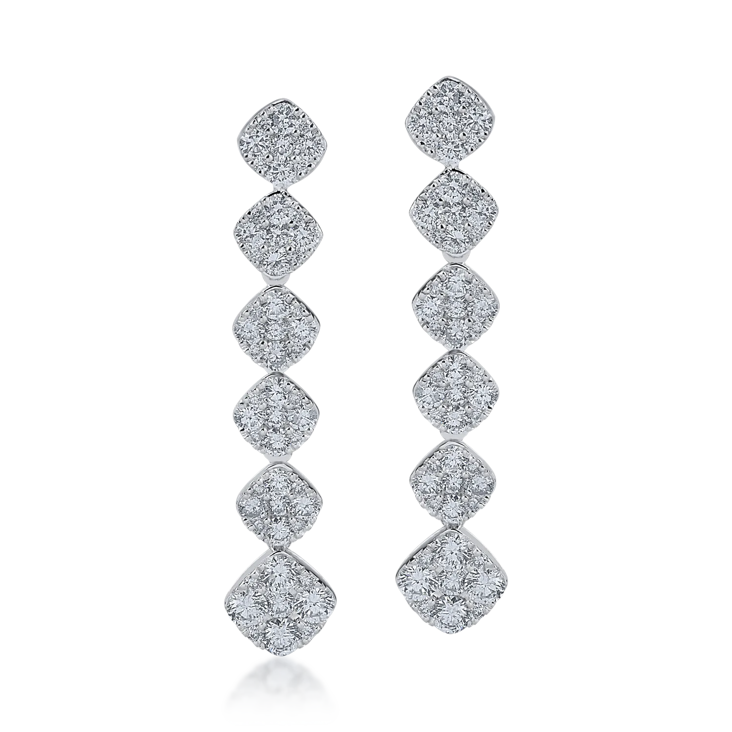 White gold earrings with 2.52ct diamonds