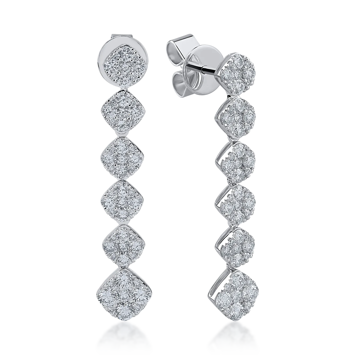 White gold earrings with 2.52ct diamonds