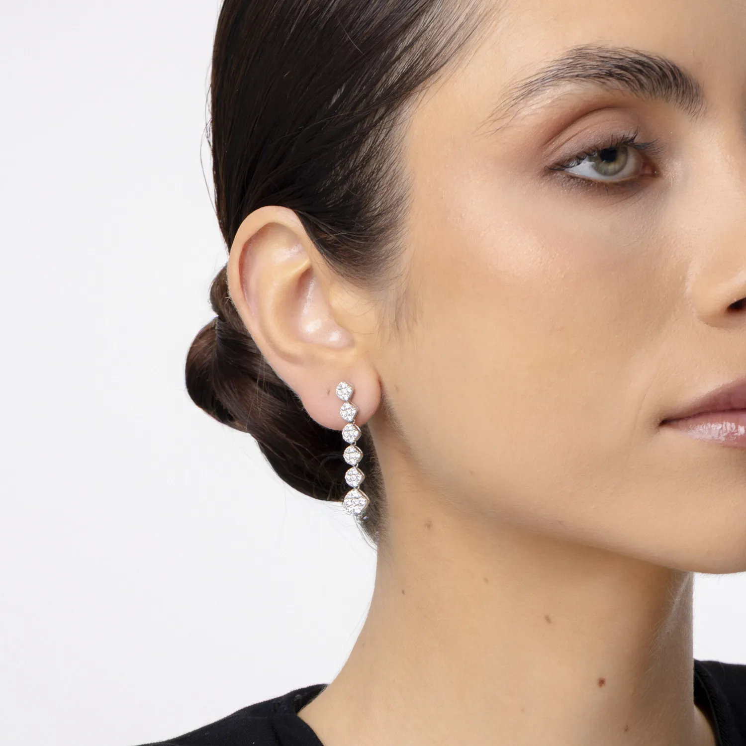 Fehér arany fülbevaló 2.52ct gyémántokkal