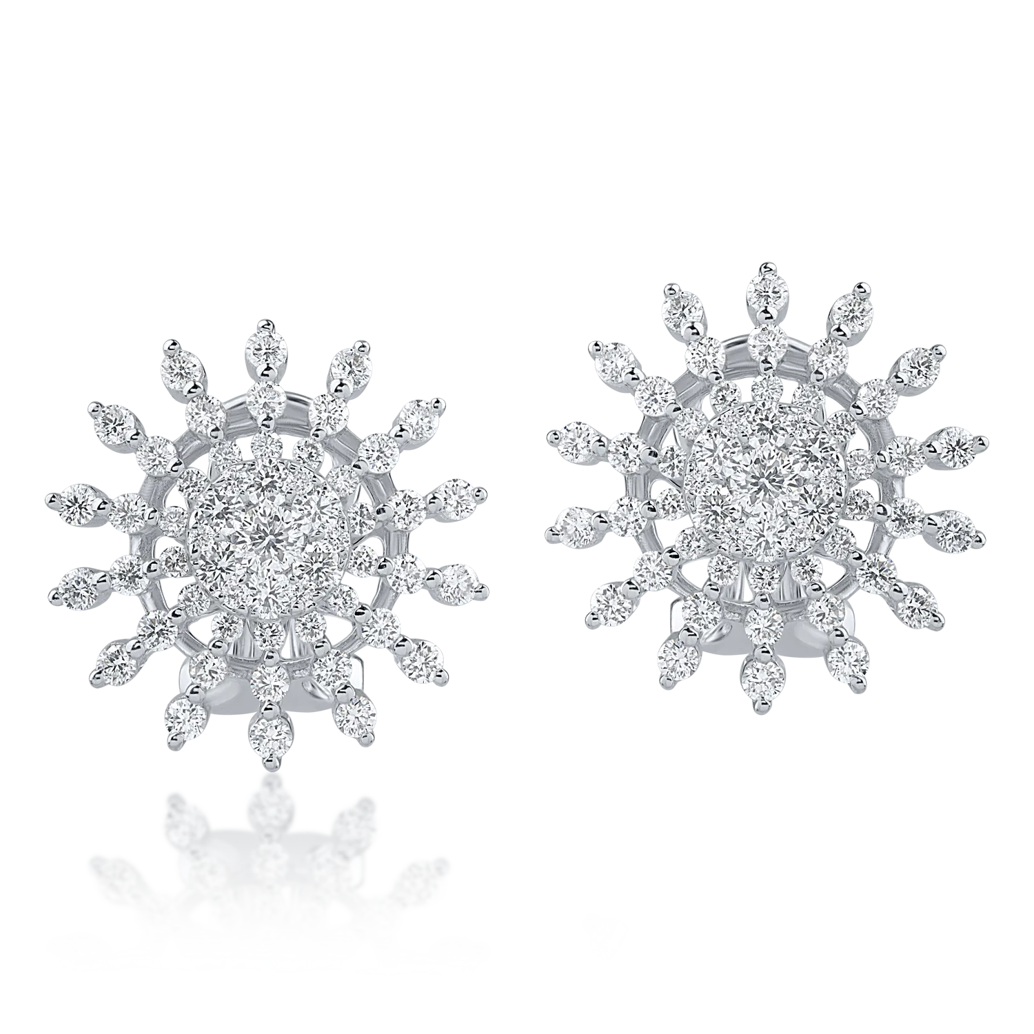 Kolczyki z białego złota z diamentami 1.3ct