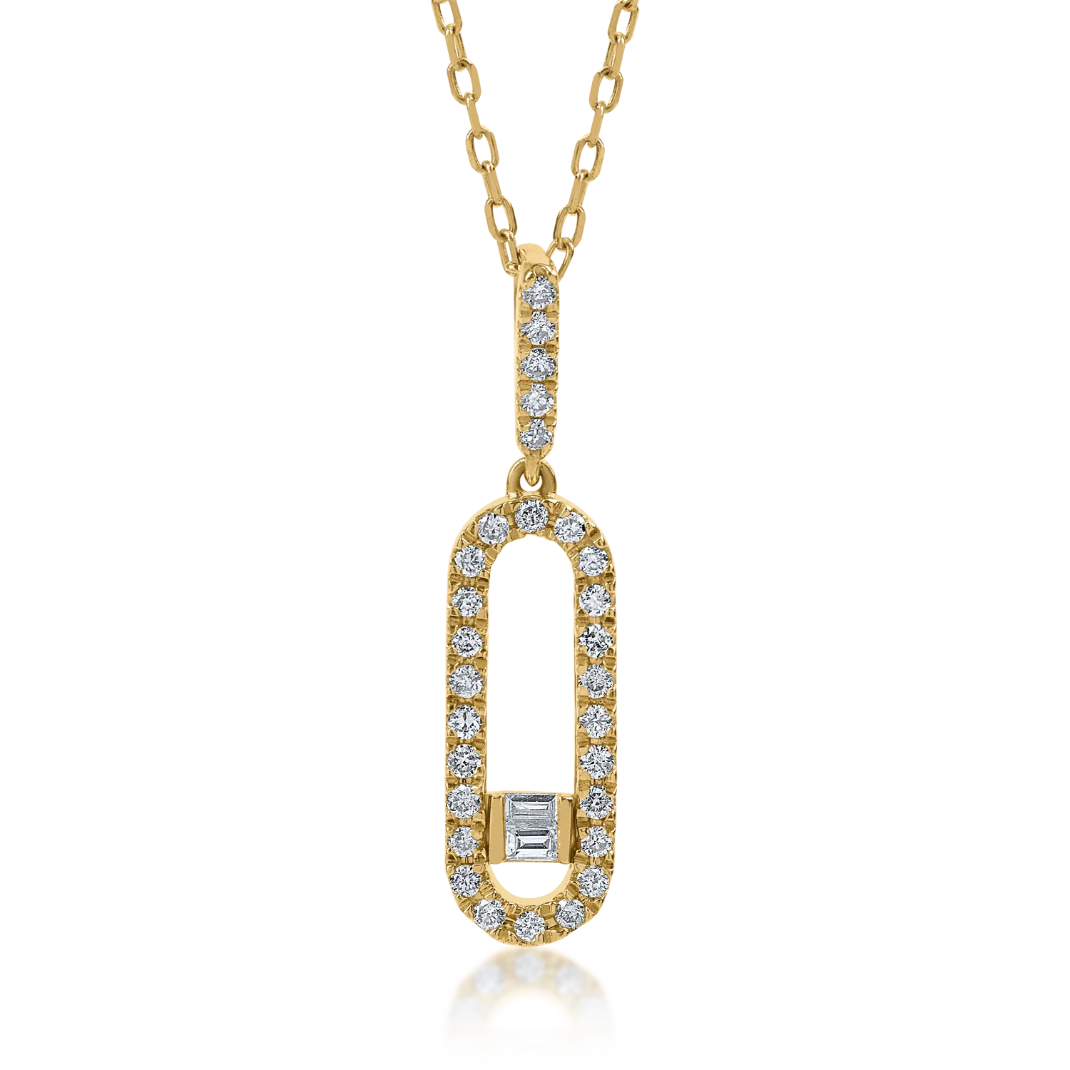 Yellow gold pendant necklace with 0.32ct diamonds
