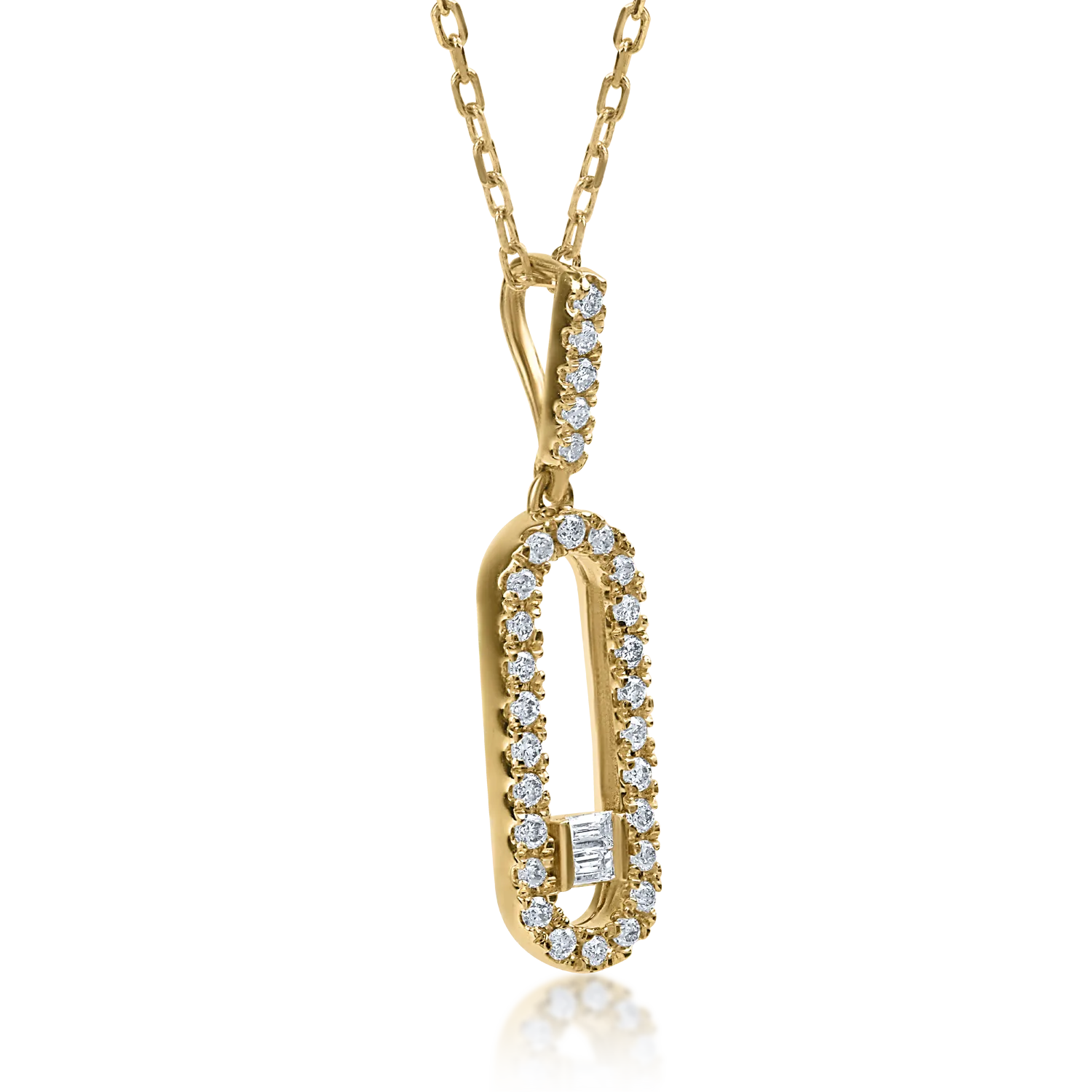 Yellow gold pendant necklace with 0.32ct diamonds