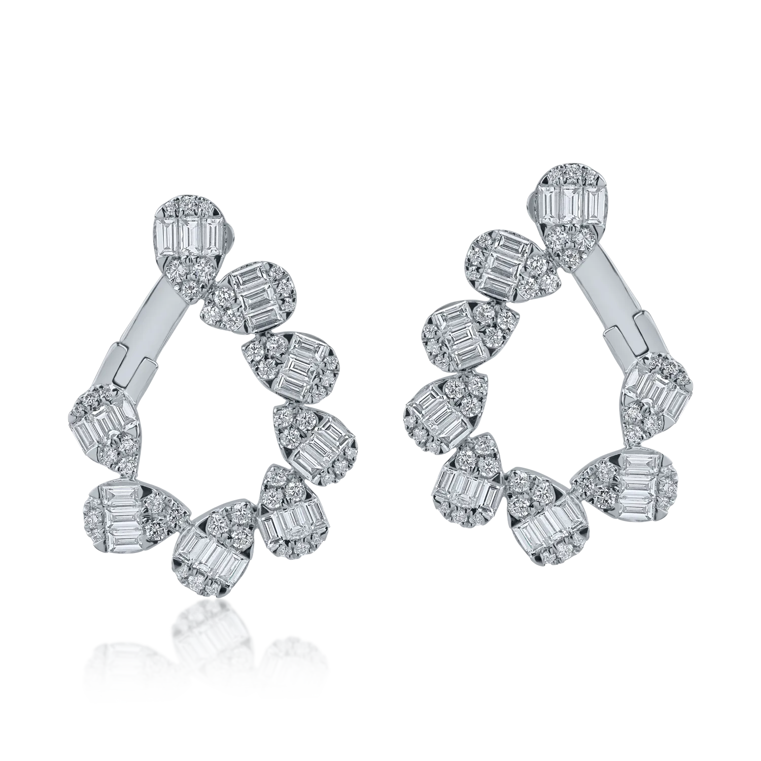 Kolczyki z białego złota z diamentami o masie 1.94ct