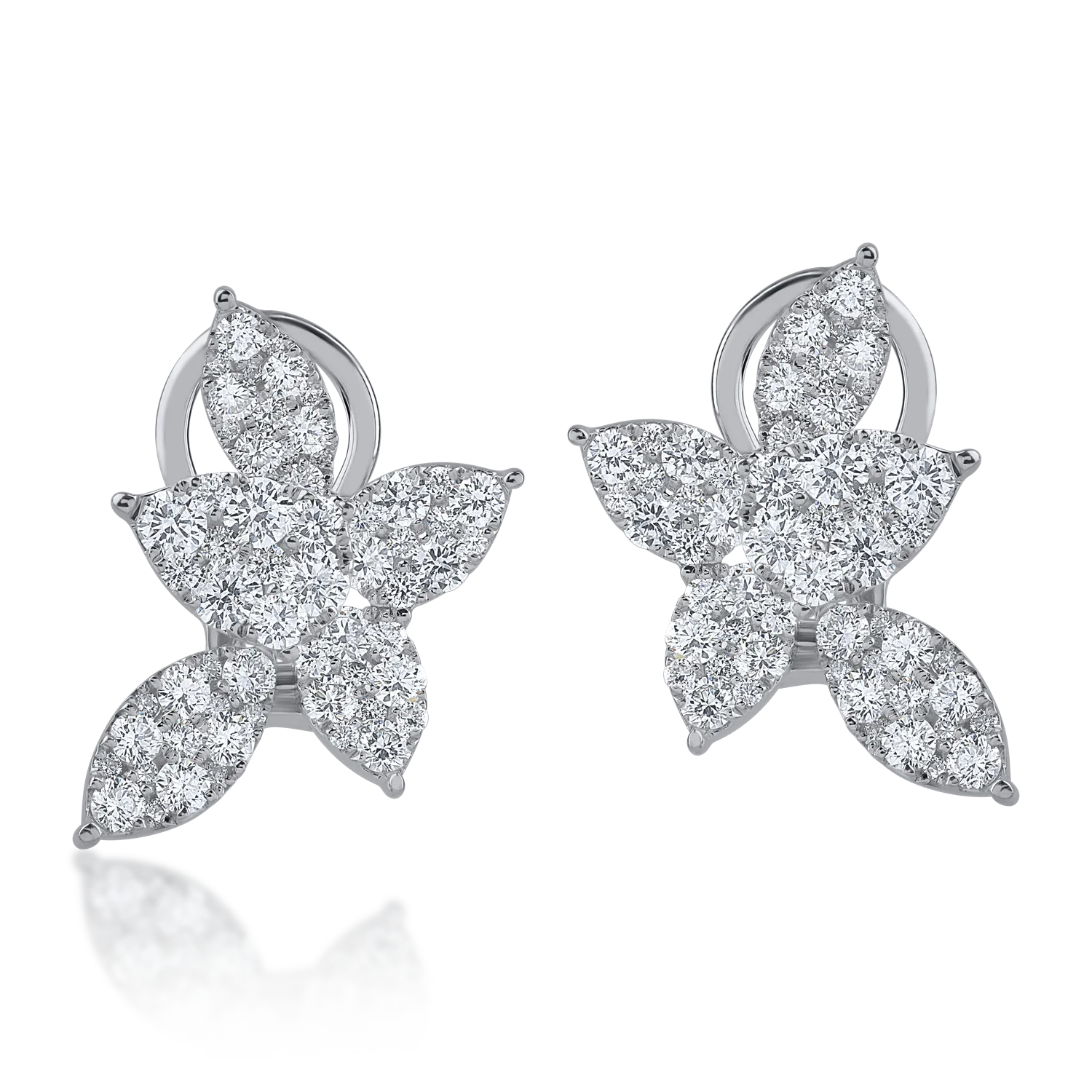 White gold earrings with 1.87ct diamonds