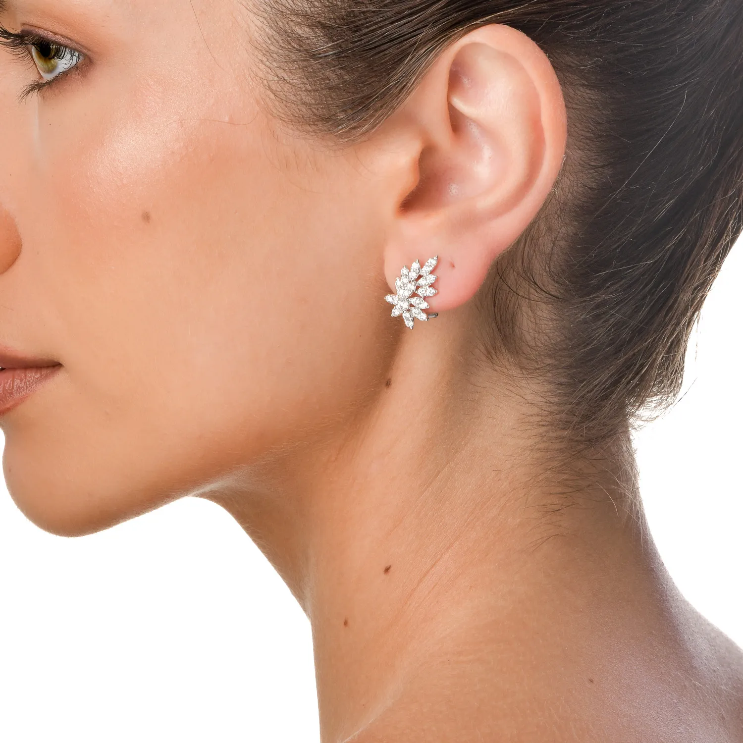 Обеци от бяло злато с 1.34кт диаманти