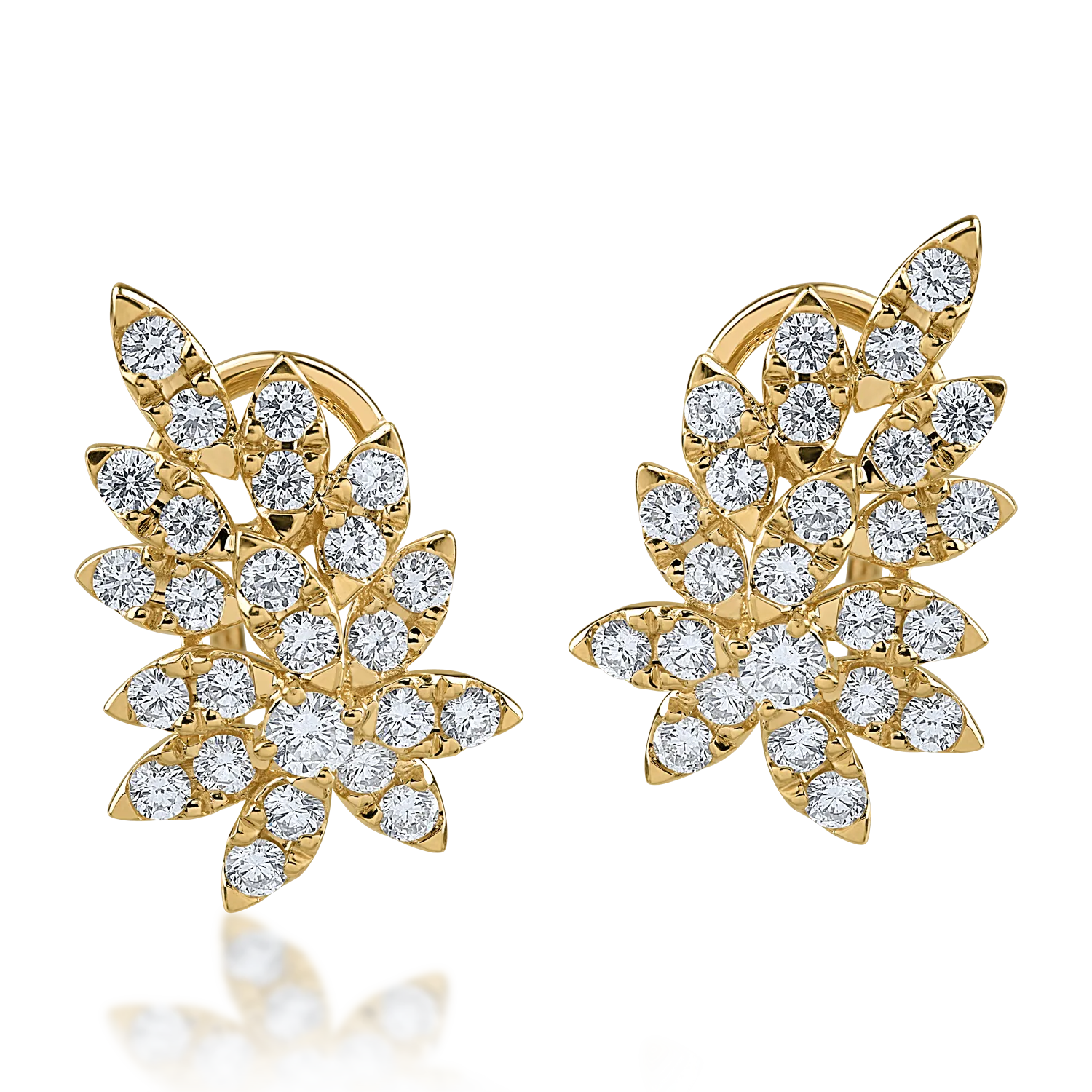 Cercei din aur galben cu diamante de 1.31ct