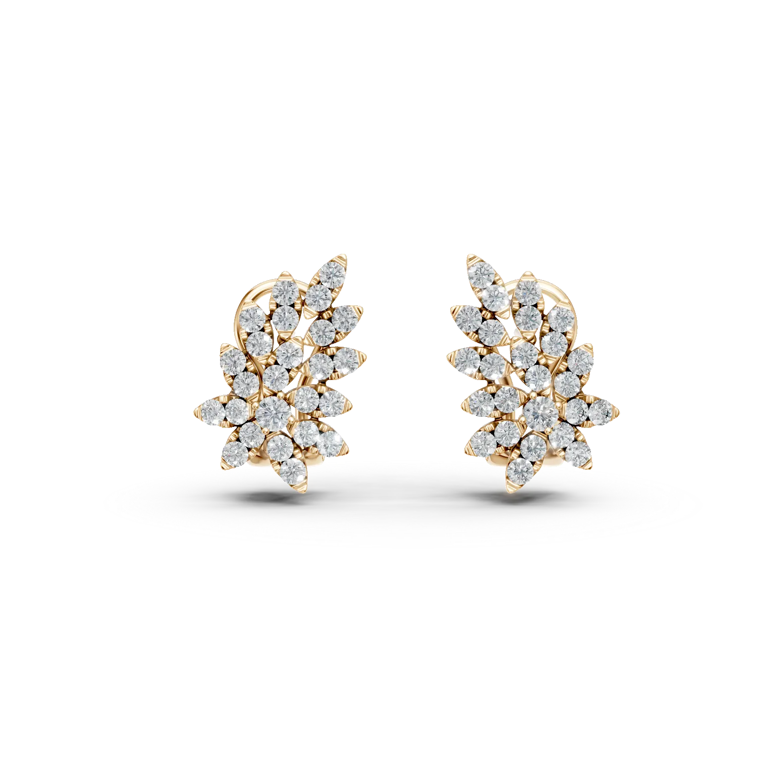 Cercei din aur galben cu diamante de 1.31ct - imagine 2