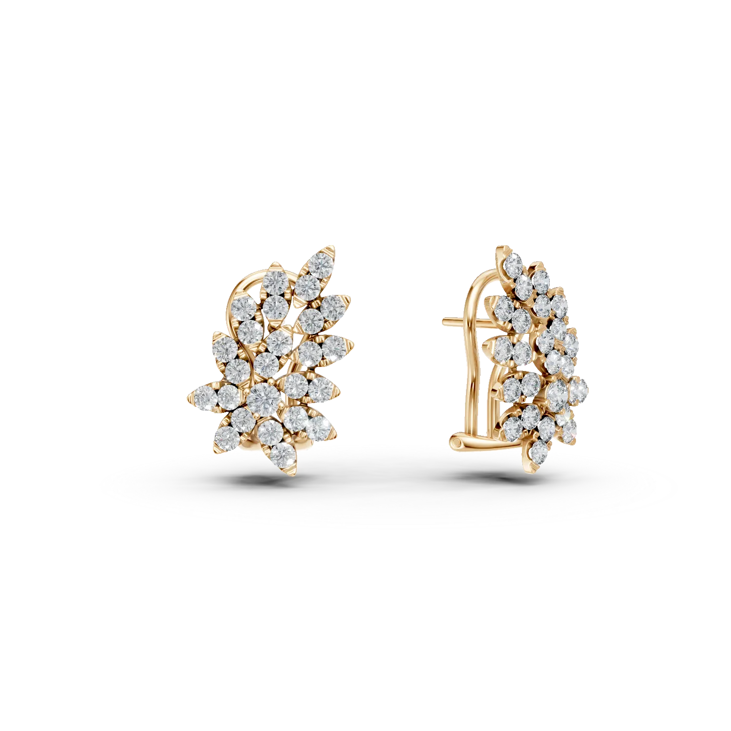 Yellow gold earrings with 1.31ct diamonds