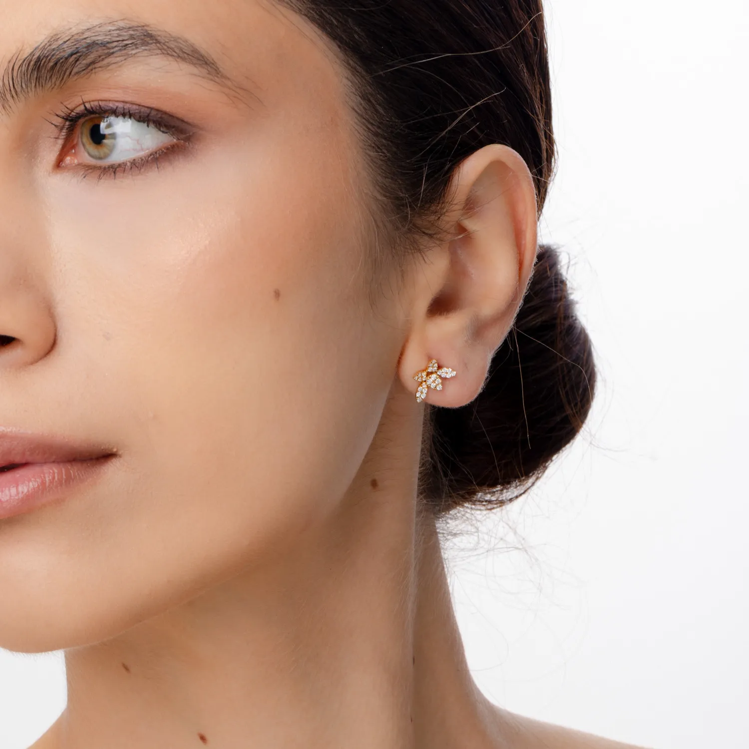 Cercei din aur galben cu diamante de 0.3ct