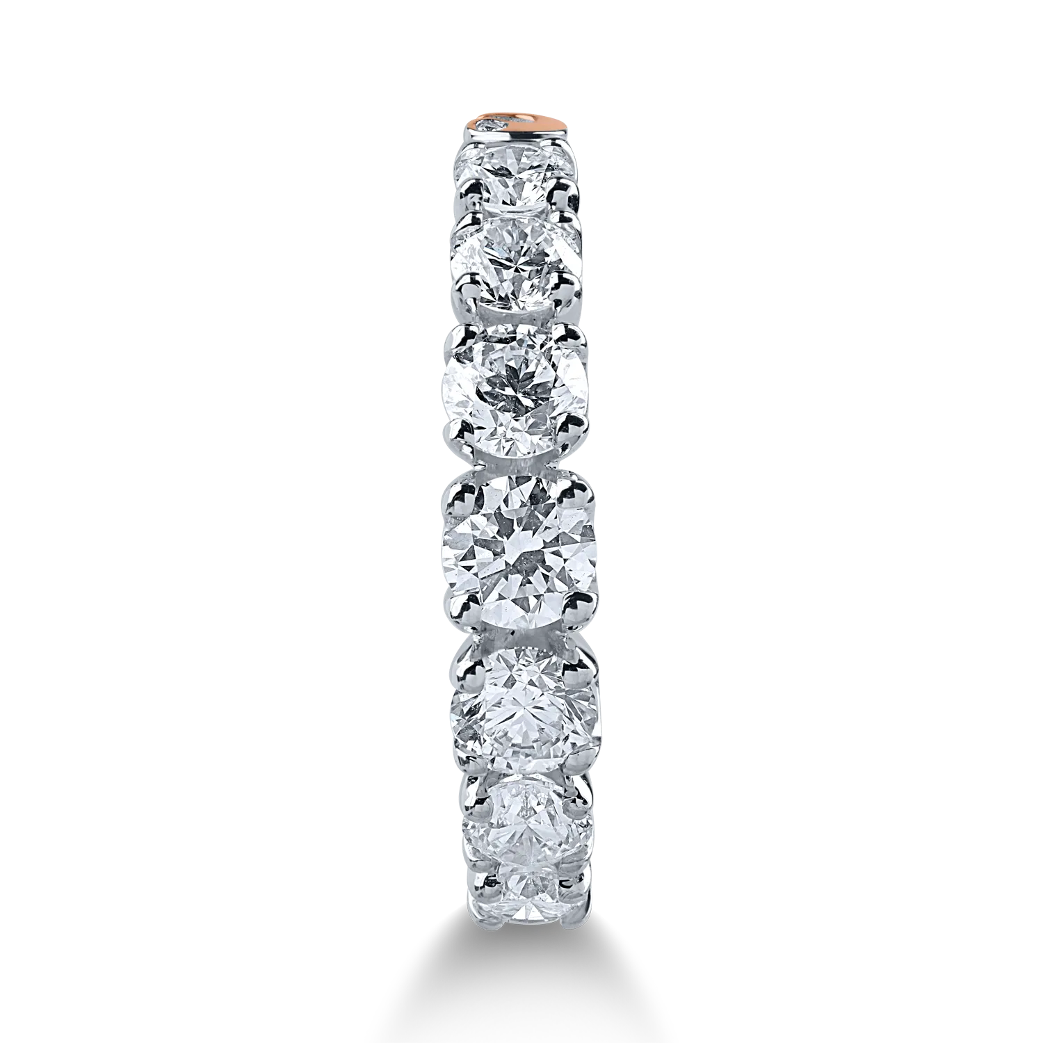 Inel semi eternity din aur alb cu diamante de 1.2ct