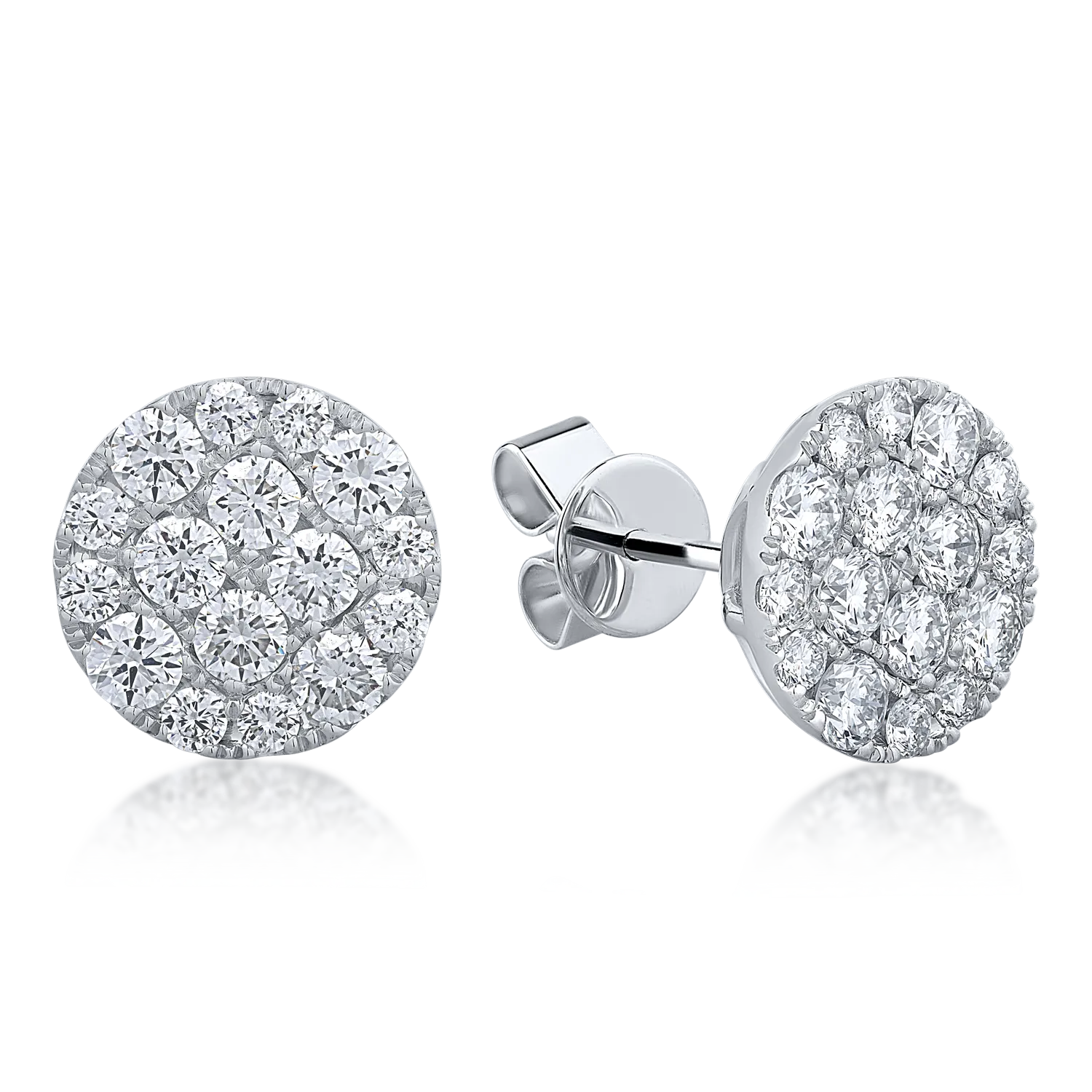 Kolczyki z białego złota z diamentami o masie 1.72ct