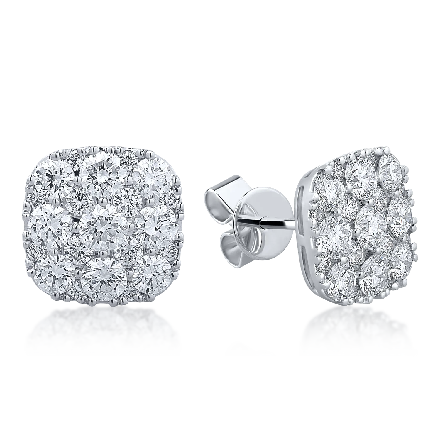 Kolczyki z białego złota z diamentami o masie 2.39ct