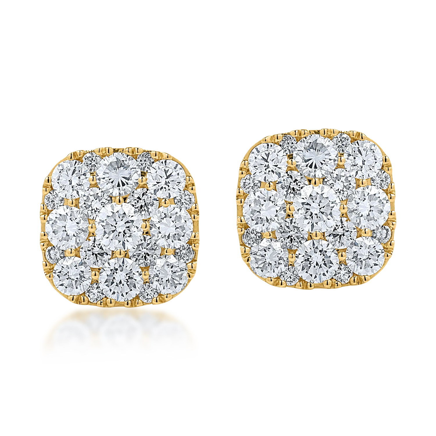 Sárga arany fülbevaló 2.41ct gyémántokkal