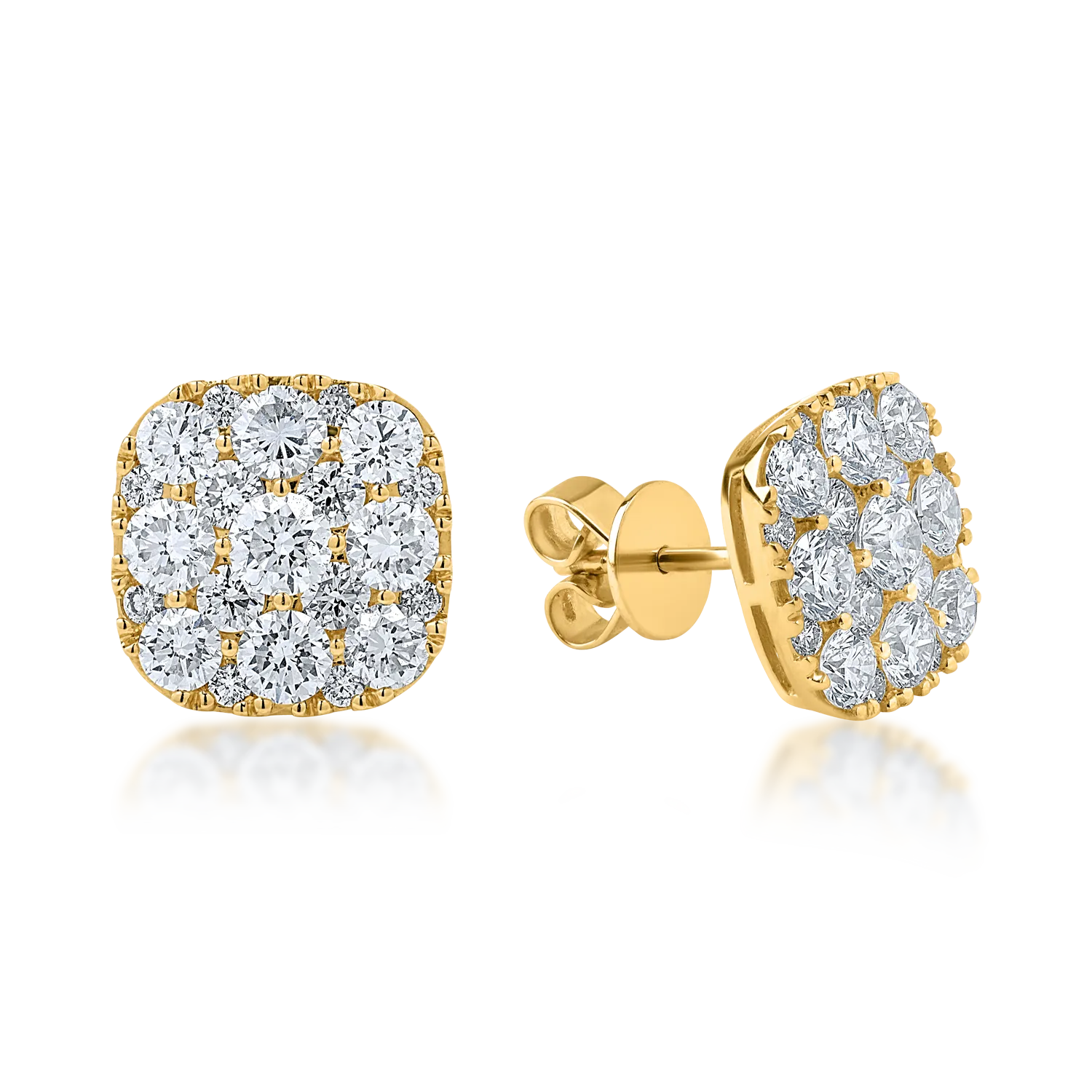Cercei din aur galben cu diamante de 2.3ct