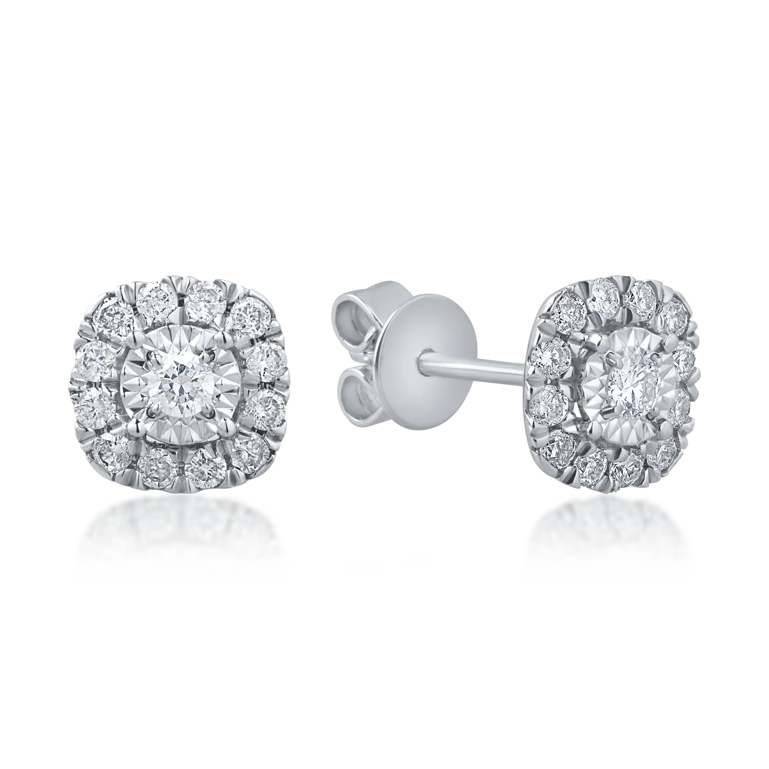 Fehérarany geometrikus fülbevaló 0.3ct gyémántokkal