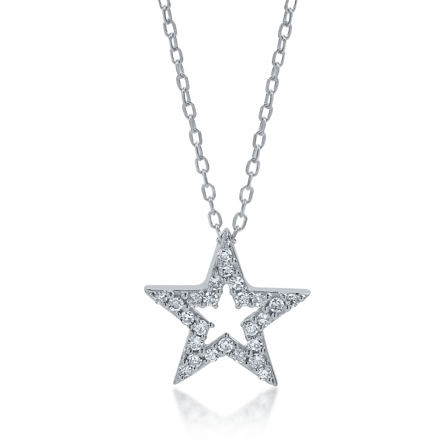 Колие с висулка от бяло злато с диаманти 0.07ct