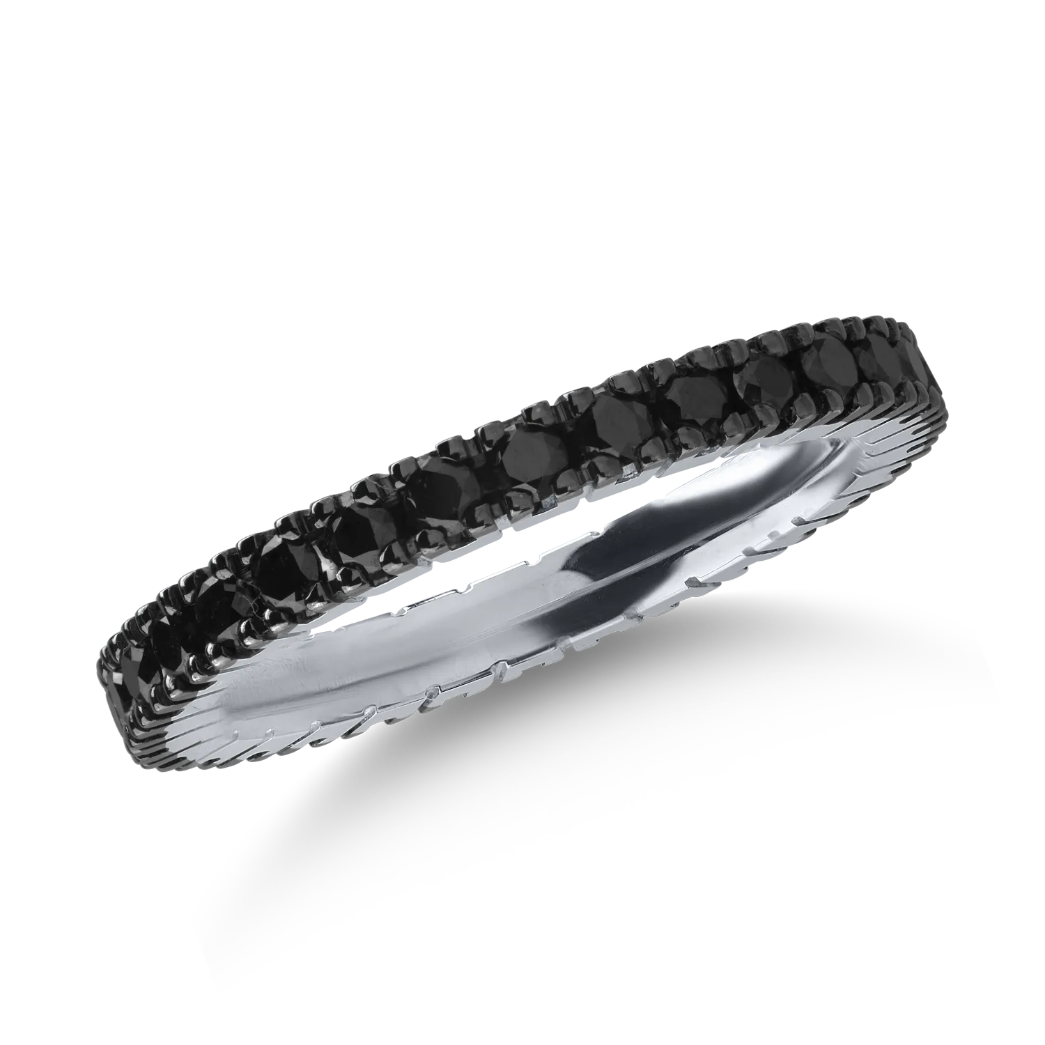 Eternity ring in white gold with 0.9ct black diamonds