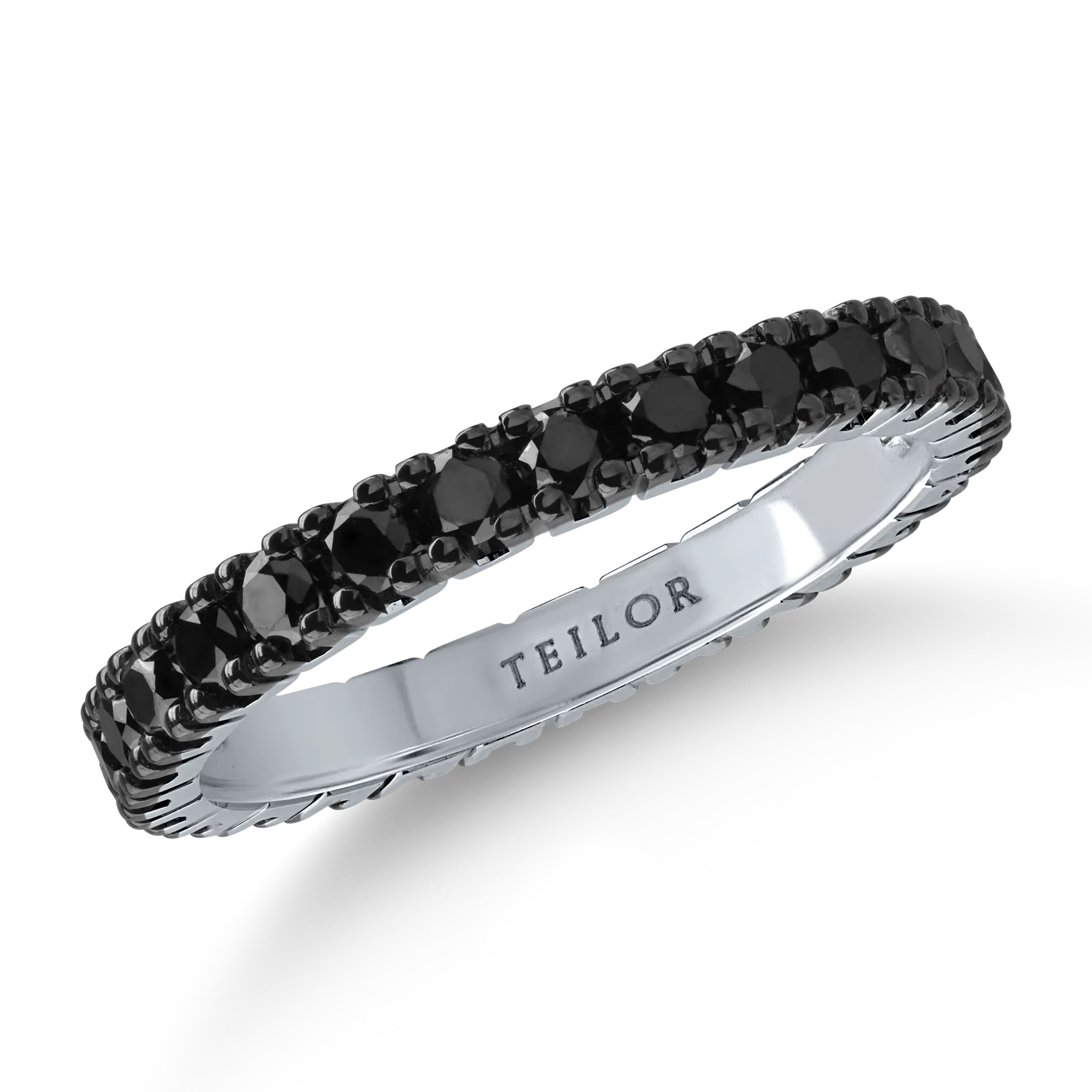 White gold eternity ring with 0.85ct black diamonds