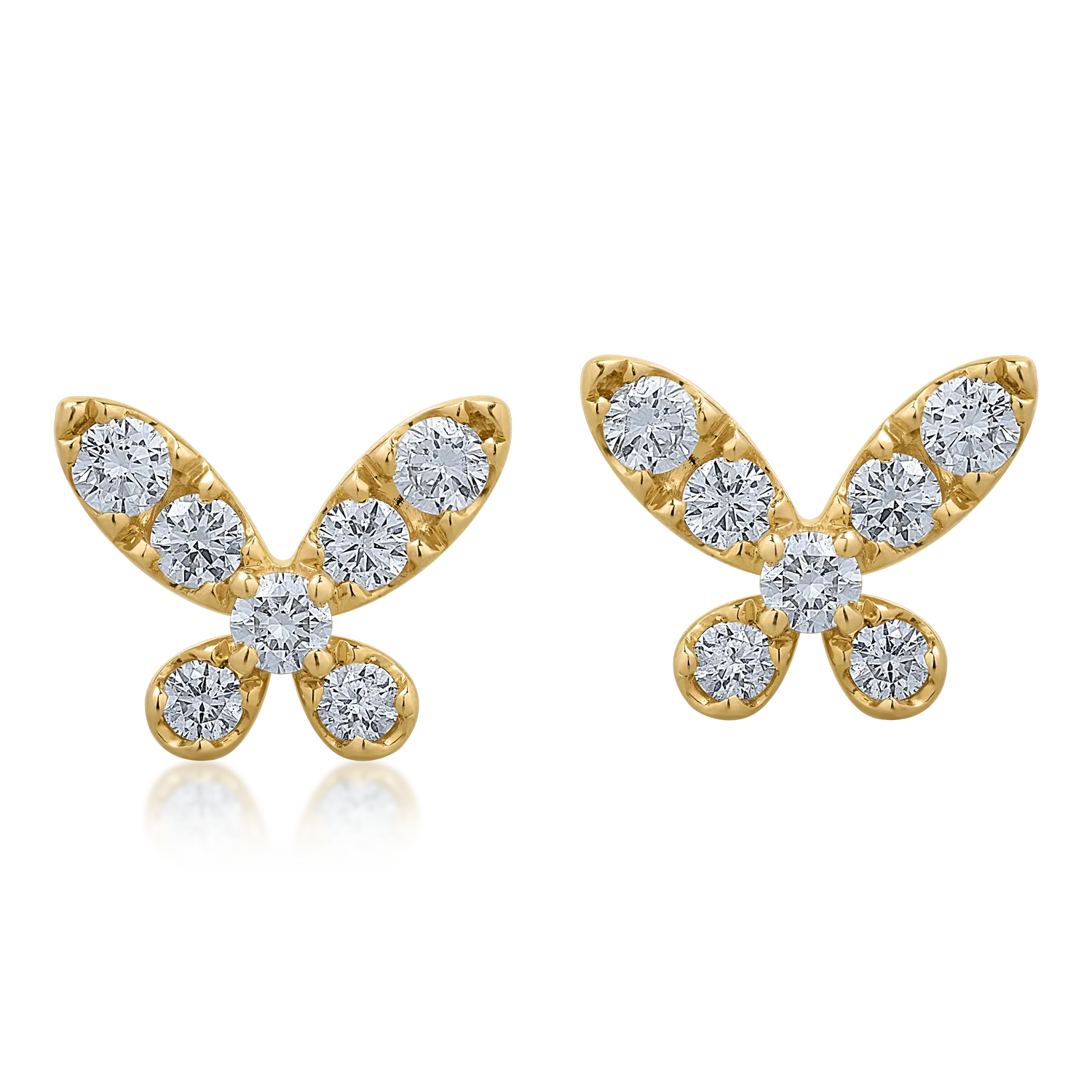 Обеци от жълто злато с диаманти 0.66ct