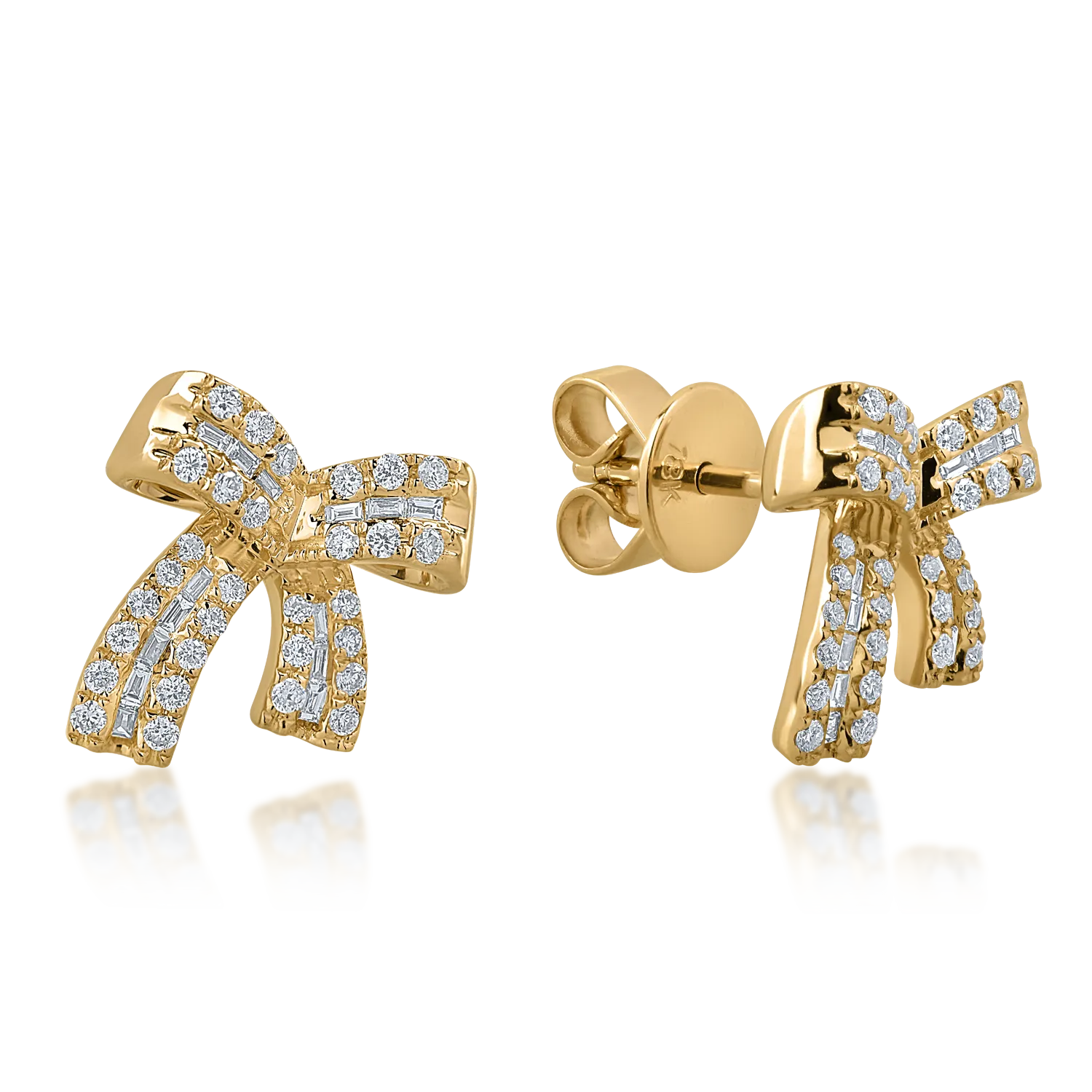 Yellow gold earrings with 0.3ct diamonds