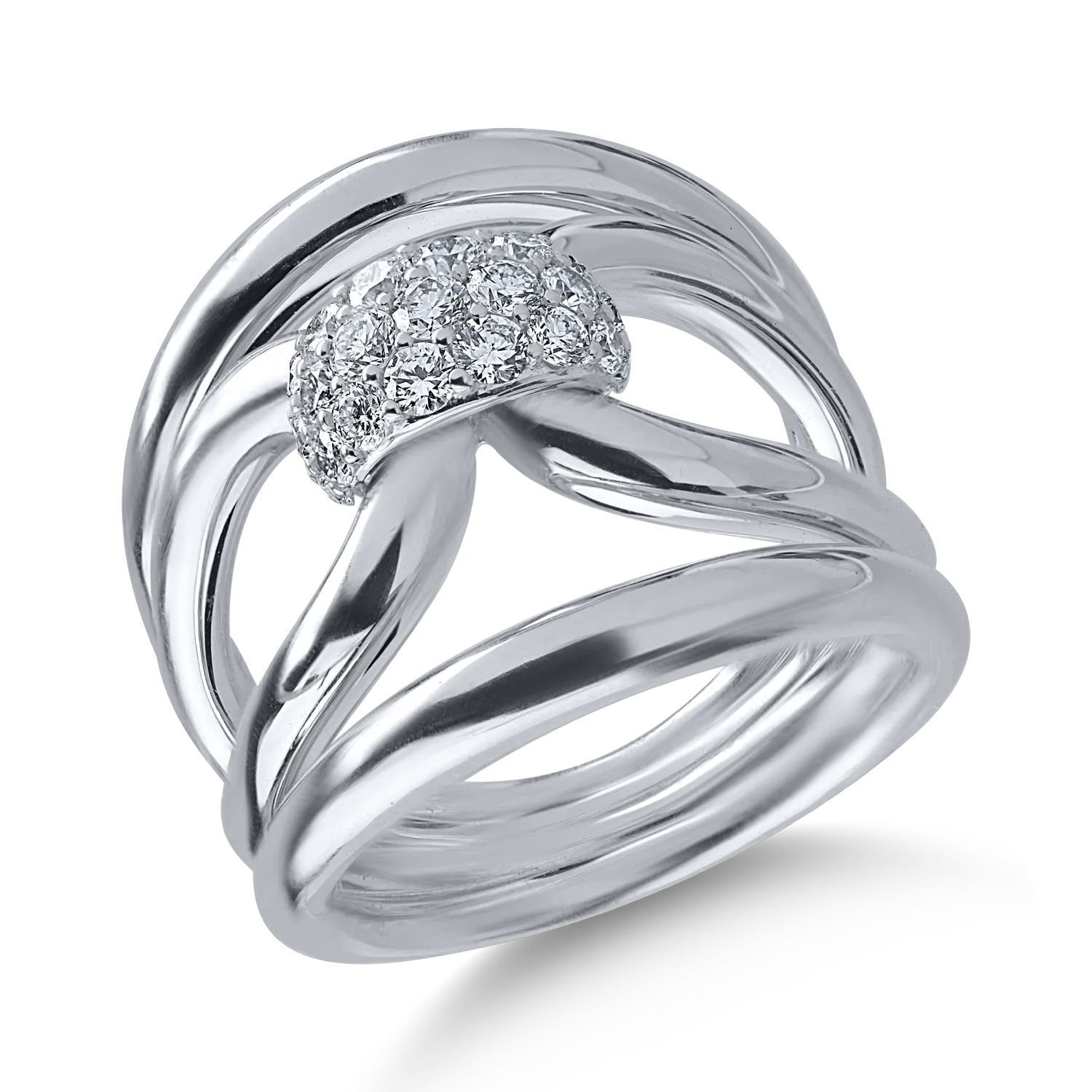 Fehérarany gyűrű 0.67ct gyémántokkal