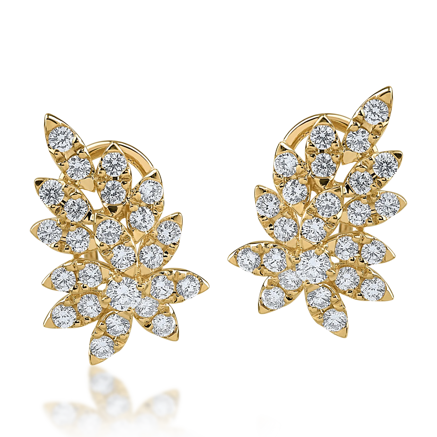 Yellow gold earrings with 1.31ct diamonds