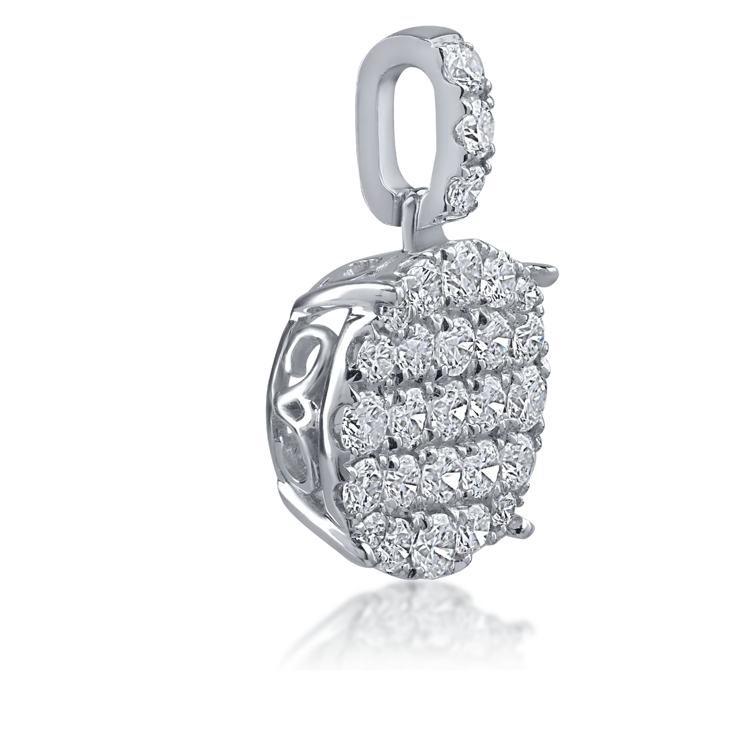 Pandantiv din aur alb cu diamante de 1.11ct