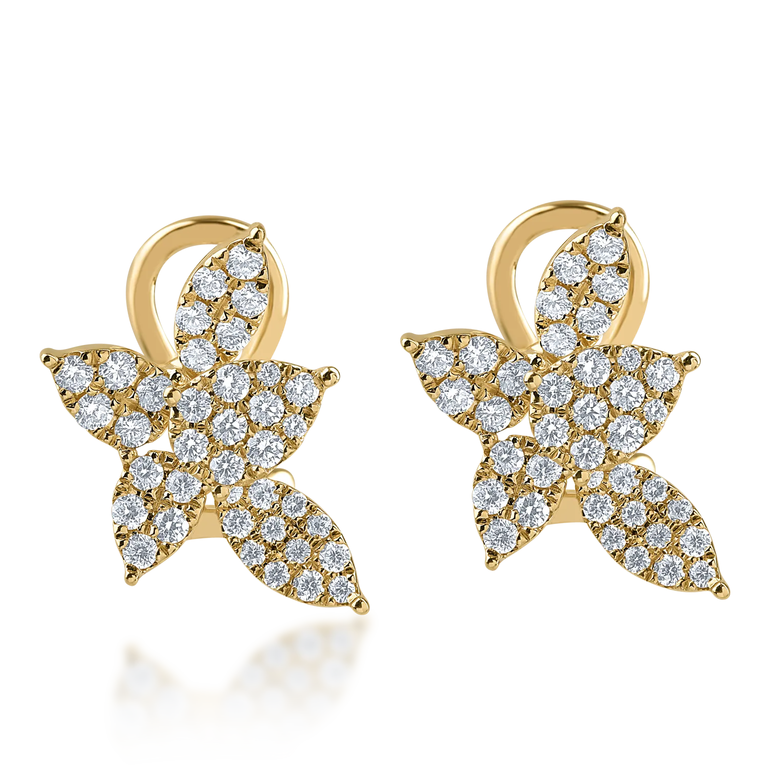 Yellow gold earrings with 0.7ct diamonds