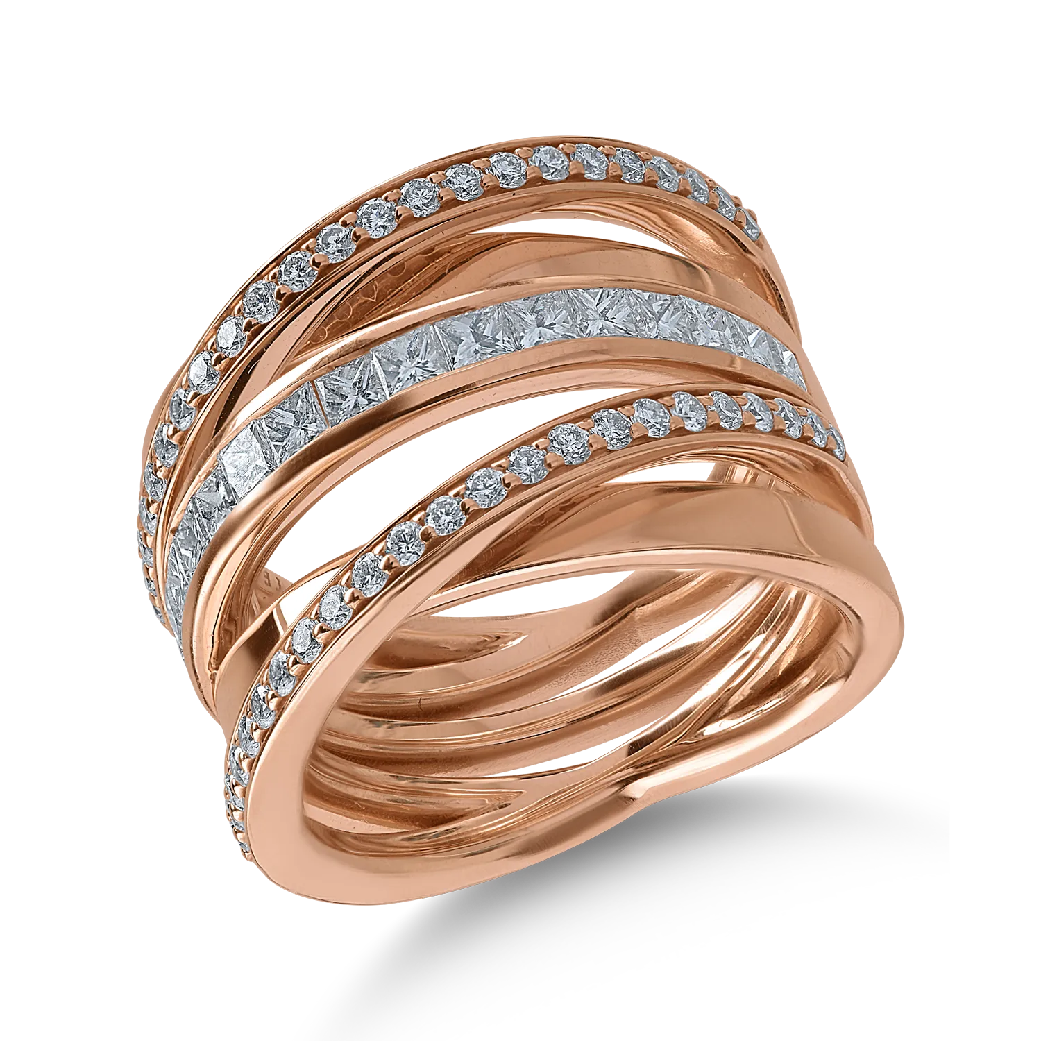 Rose gold ring with 1.36ct diamonds