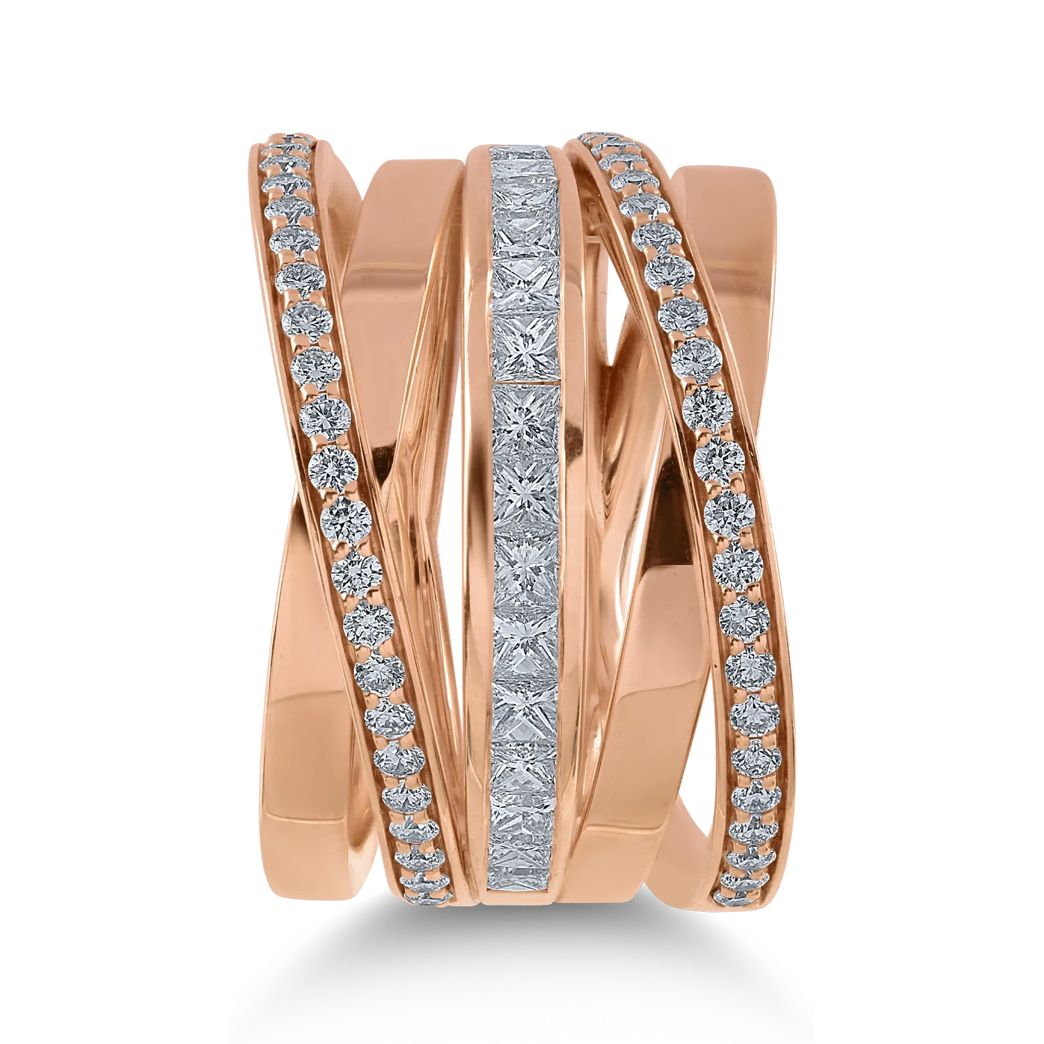 Rose gold ring with 1.36ct diamonds