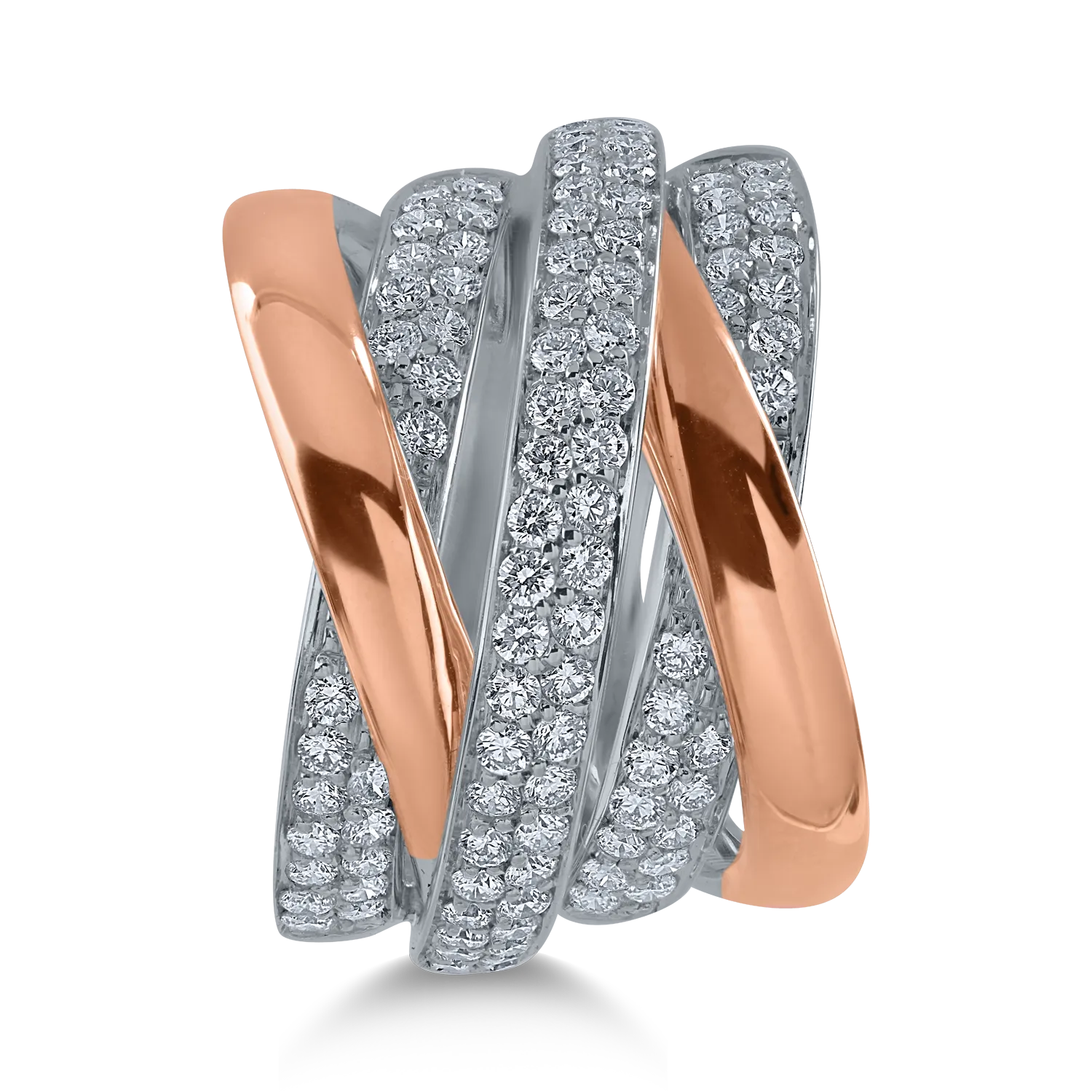 Inel din aur alb-roz cu diamante de 1.1ct