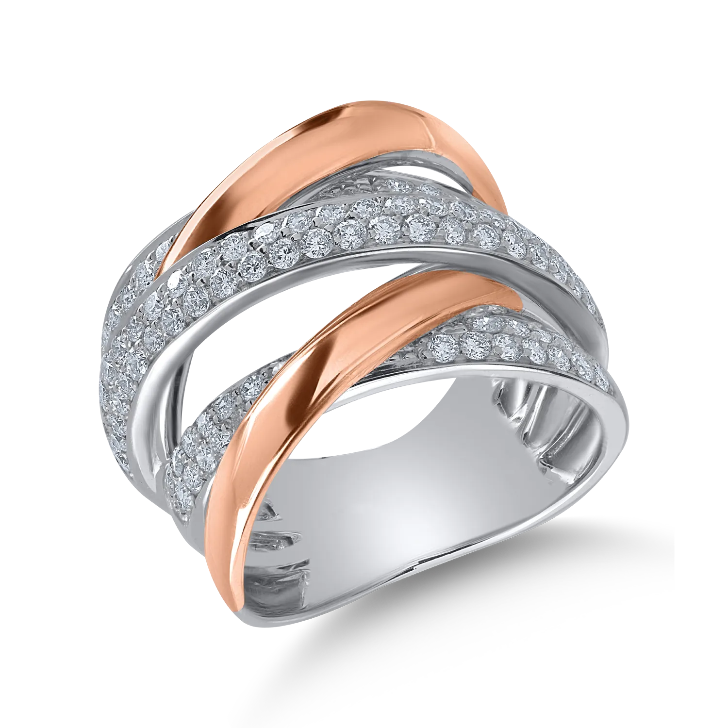Inel din aur alb-roz cu diamante de 1.1ct-153968