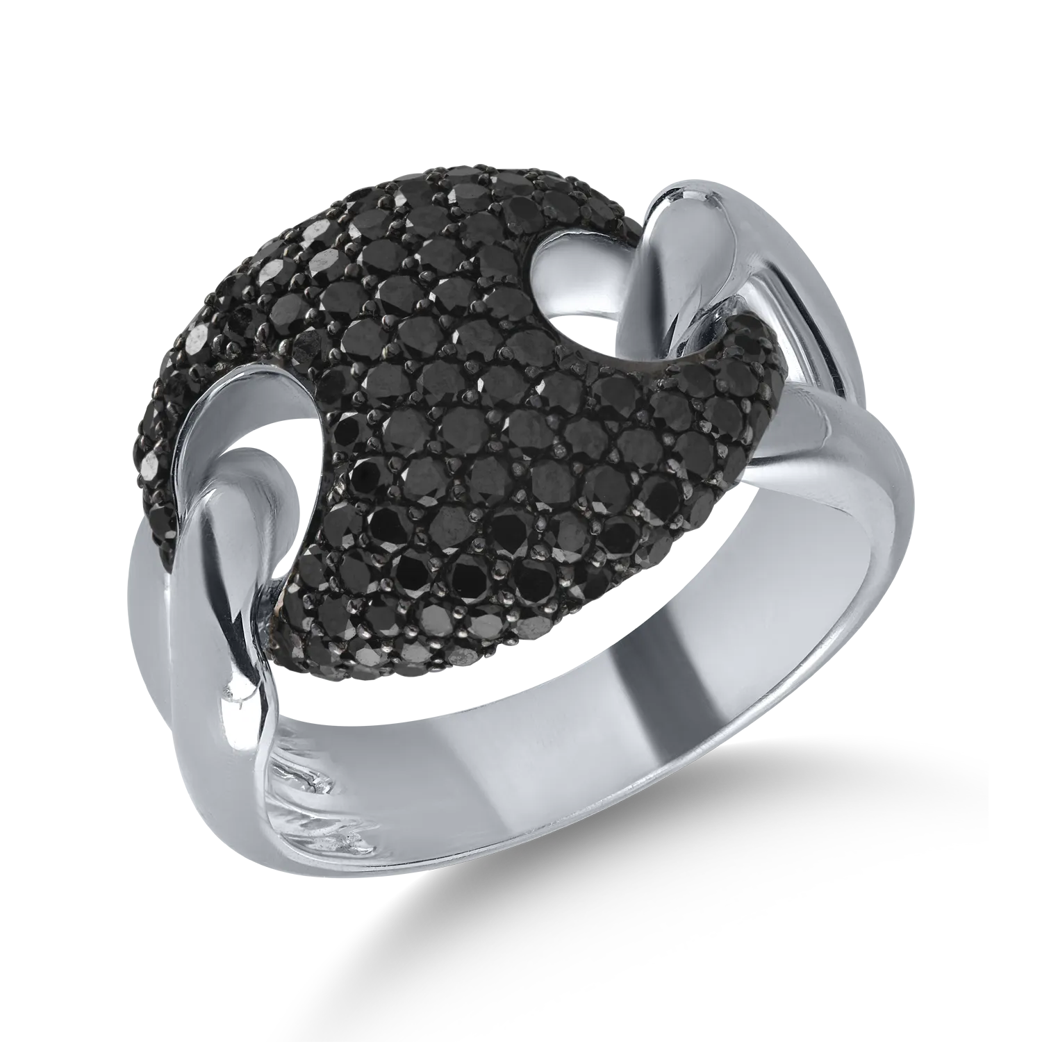 Fehérarany gyűrű 1.55ct fekete gyémántokkal