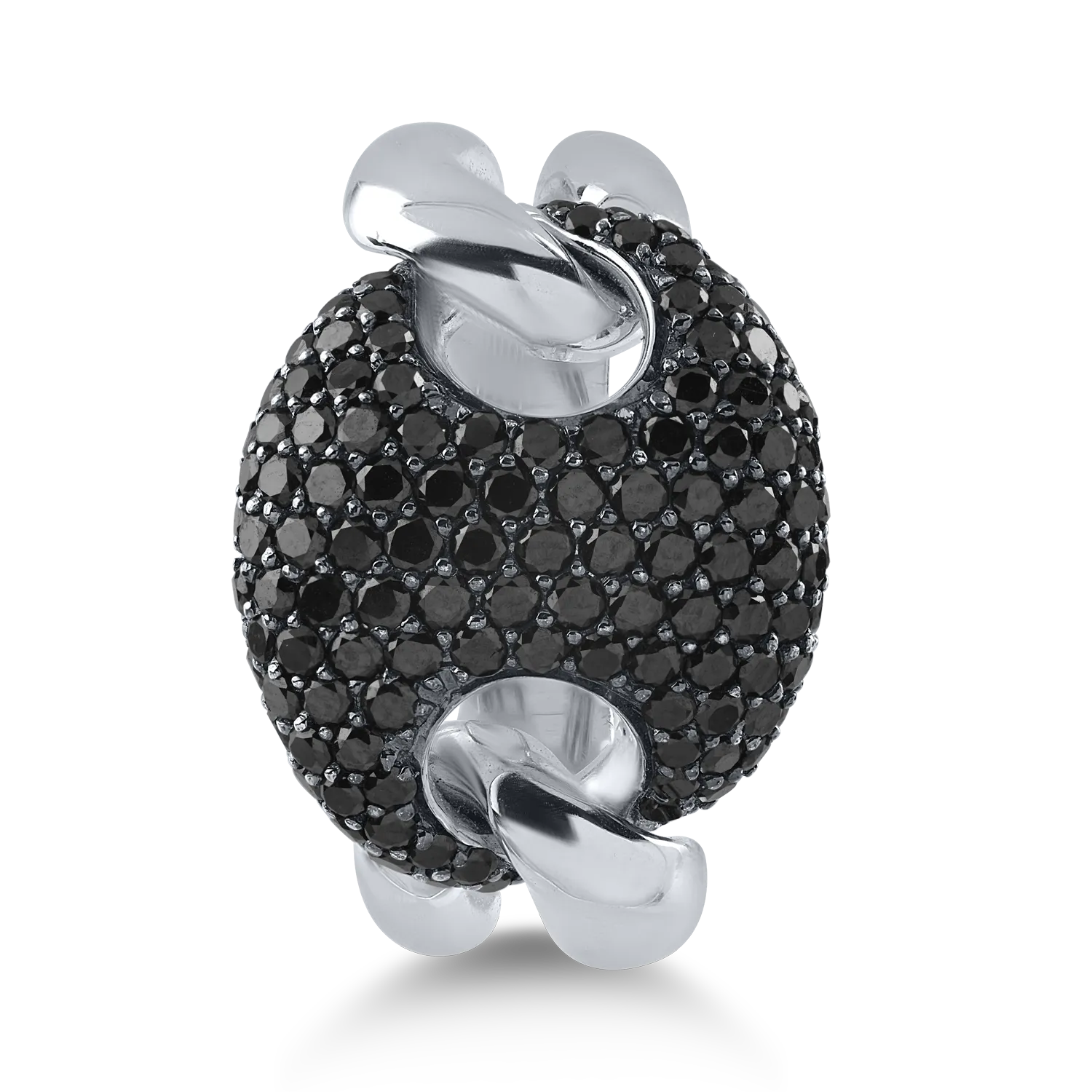 Fehérarany gyűrű 1.55ct fekete gyémántokkal