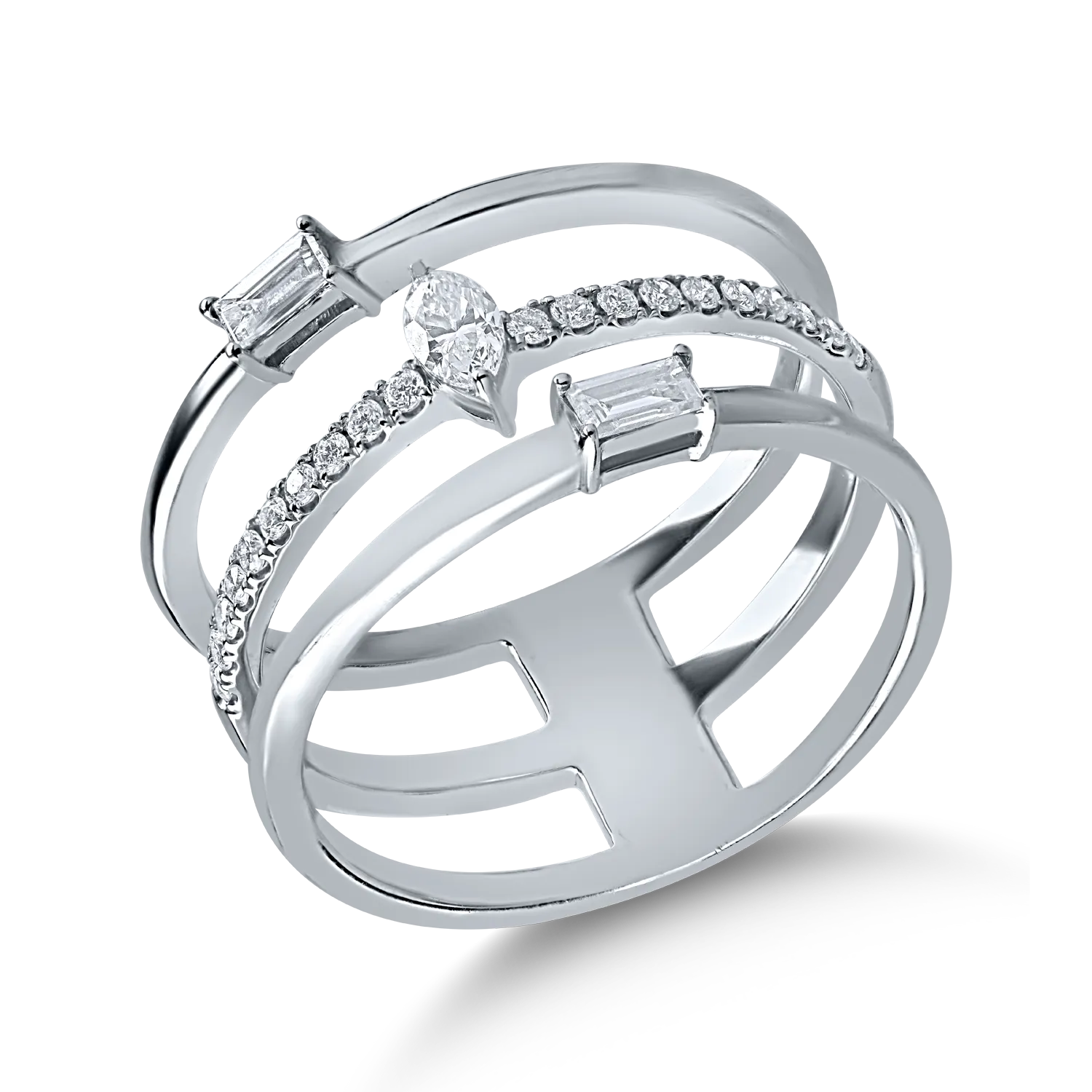 Inel din aur alb cu diamante de 0.33ct-153991