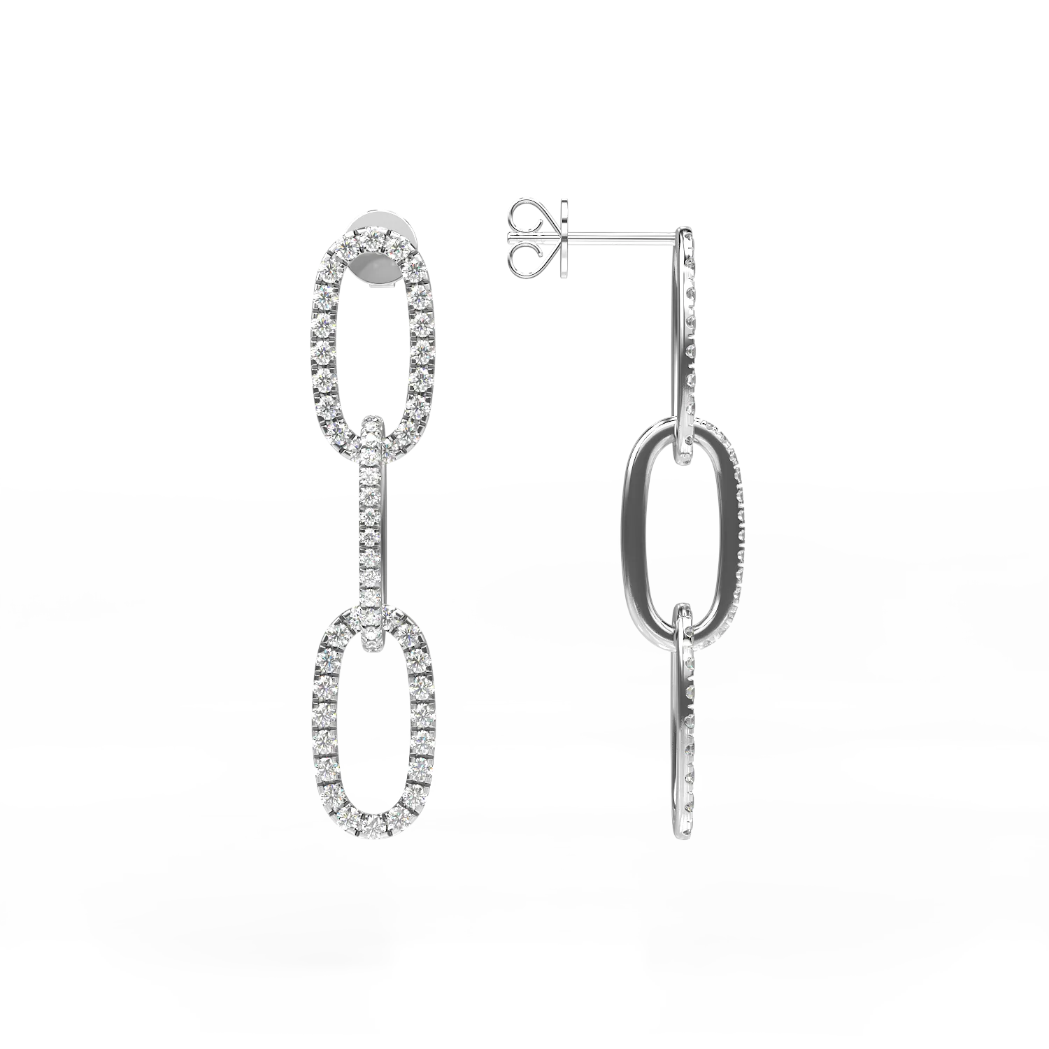 Cercei din aur alb cu diamante de 0.35ct