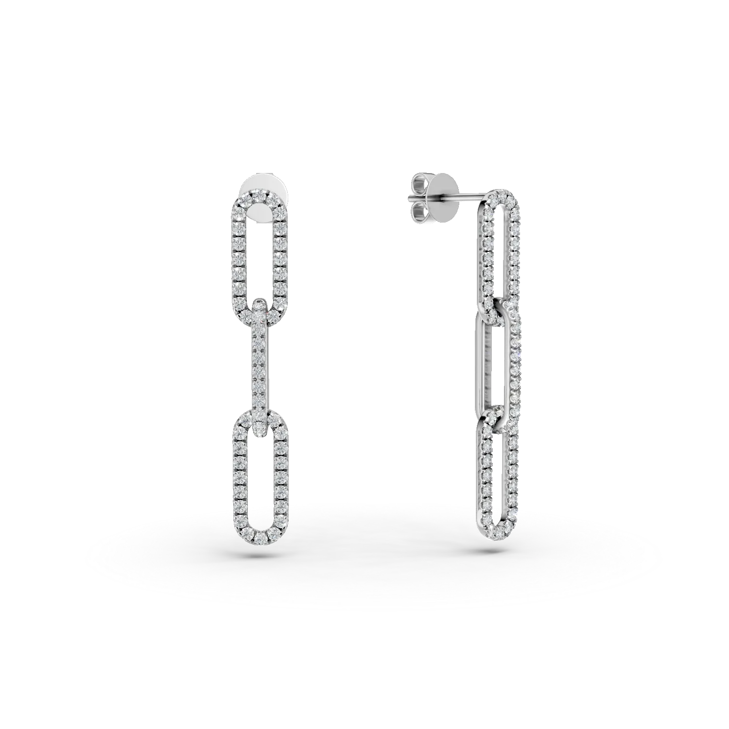 Cercei din aur alb cu diamante de 0.35ct