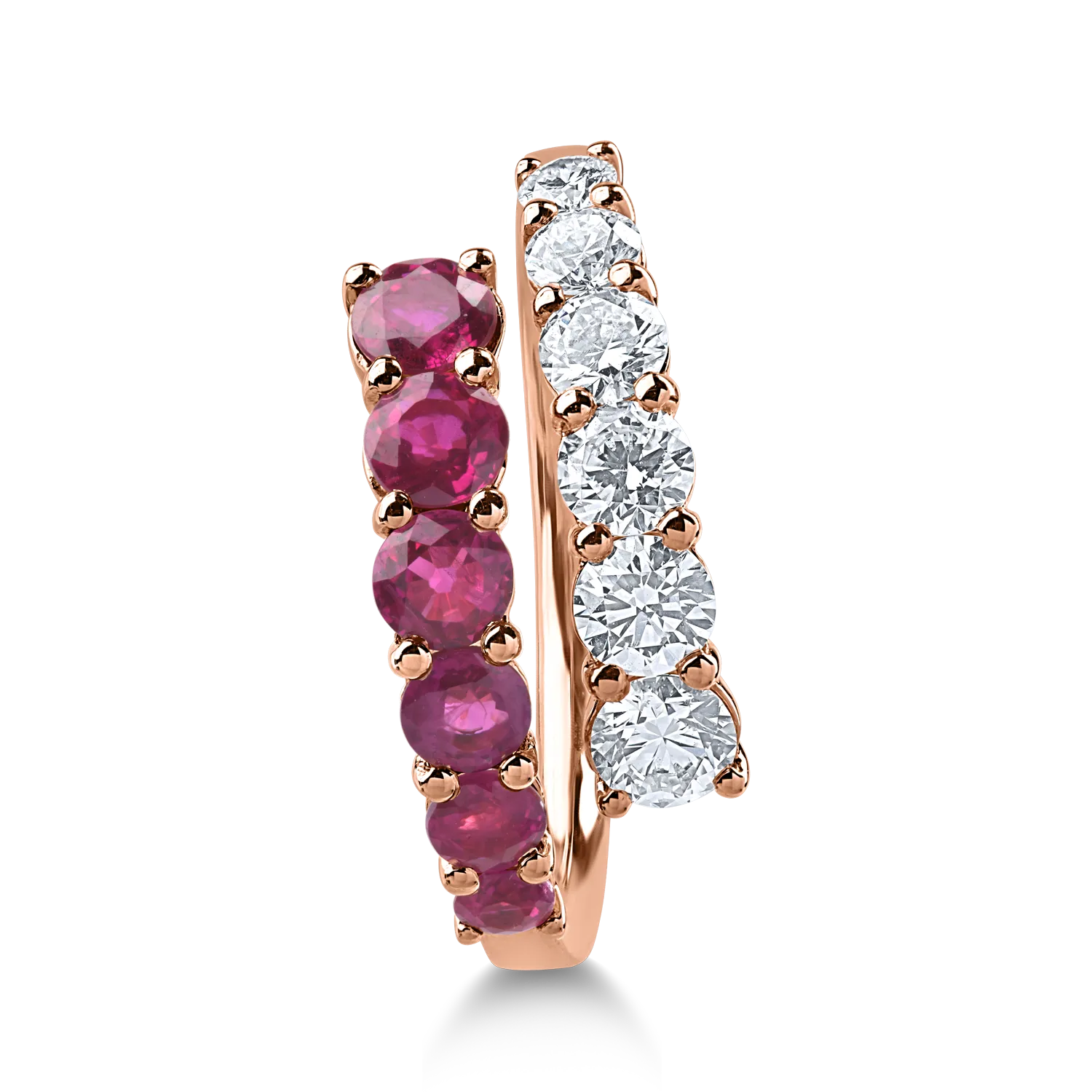 Rose gold ring with 1ct rubies and 0.73ct diamonds