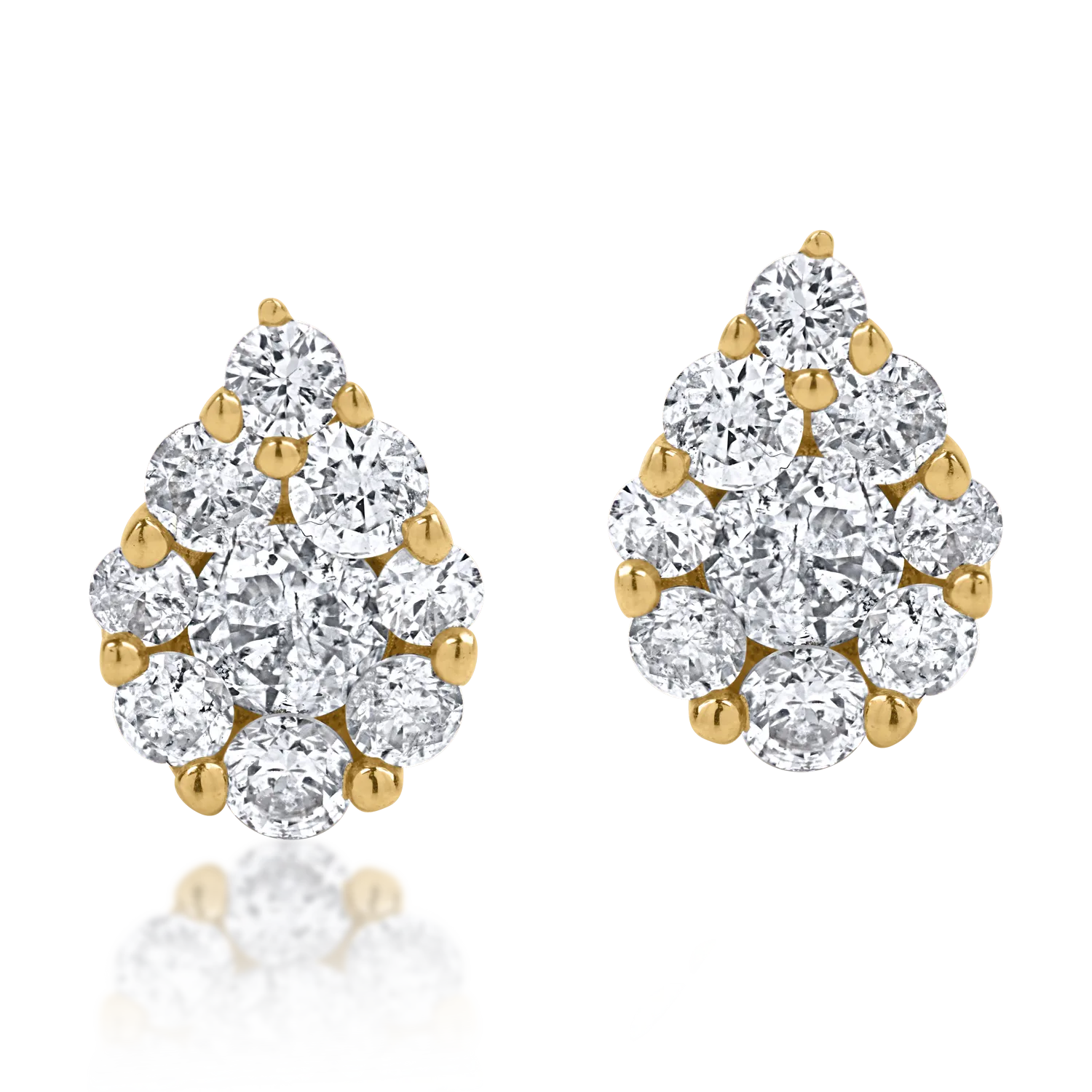 Cercei din aur galben cu diamante de 0.32ct