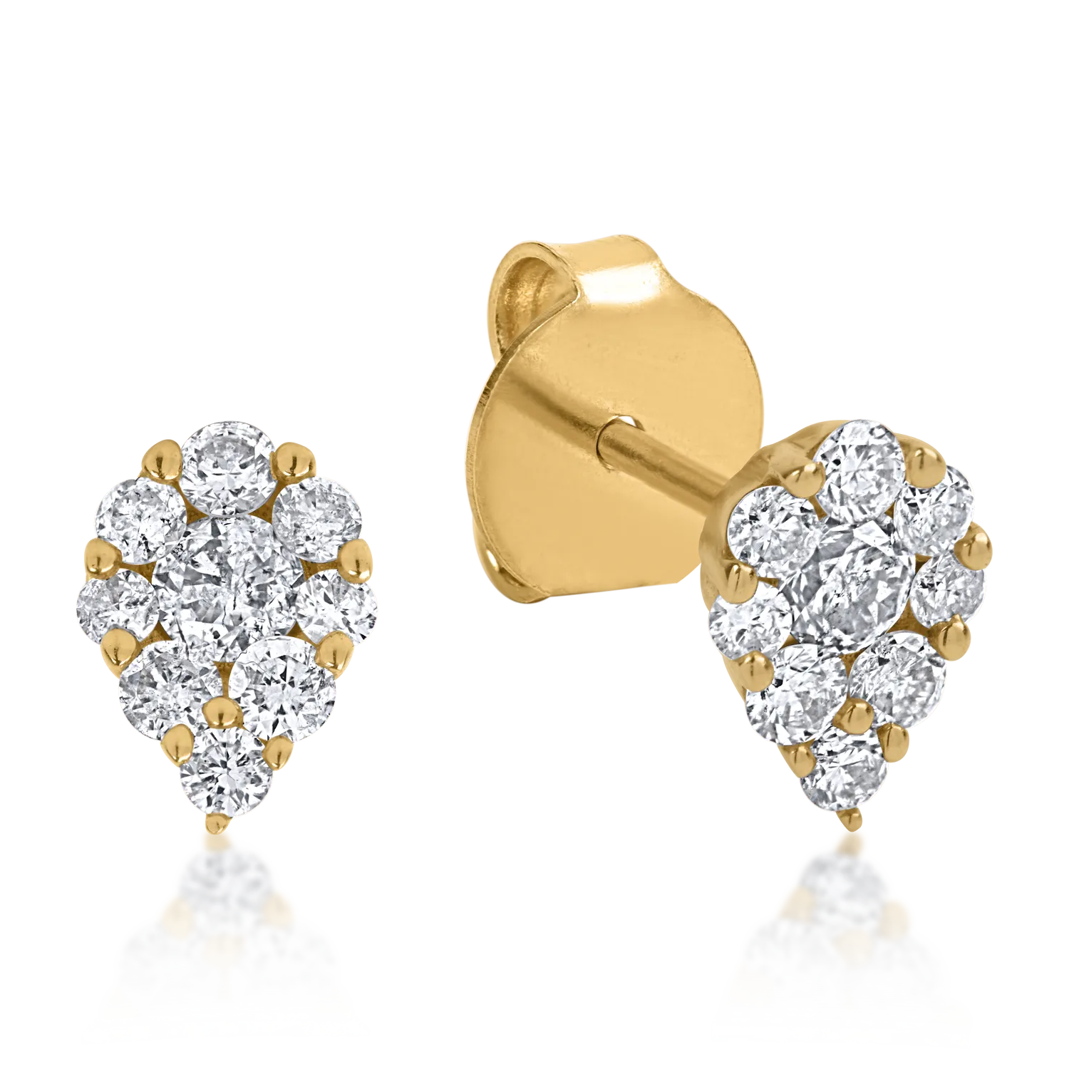 Cercei din aur galben cu diamante de 0.32ct