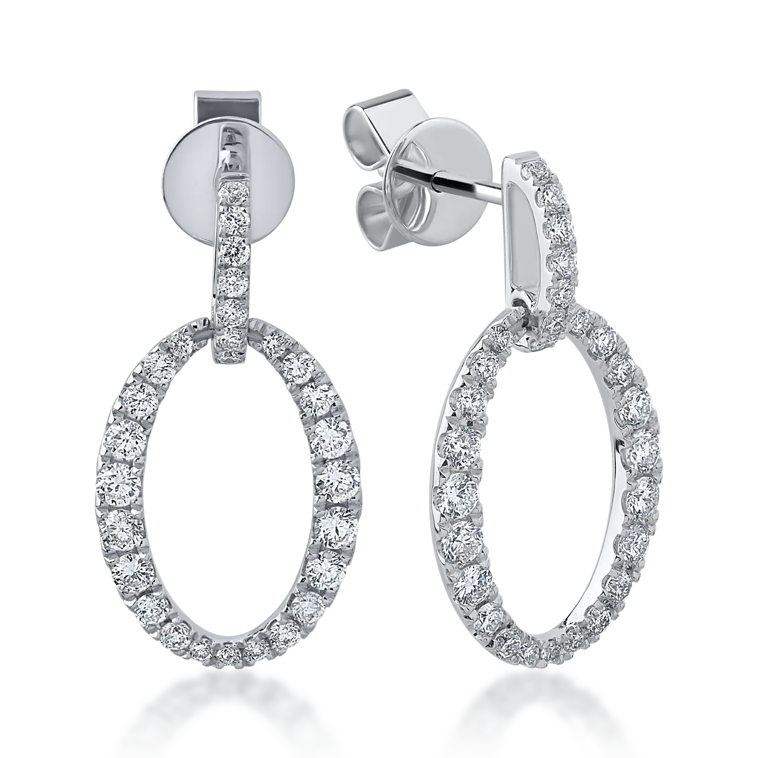 Fehér arany fülbevaló 0.68ct gyémántokkal