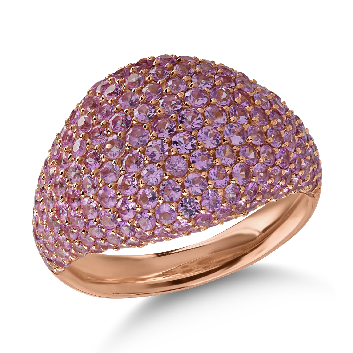 Rose gold ring with 2.45ct pink sapphires