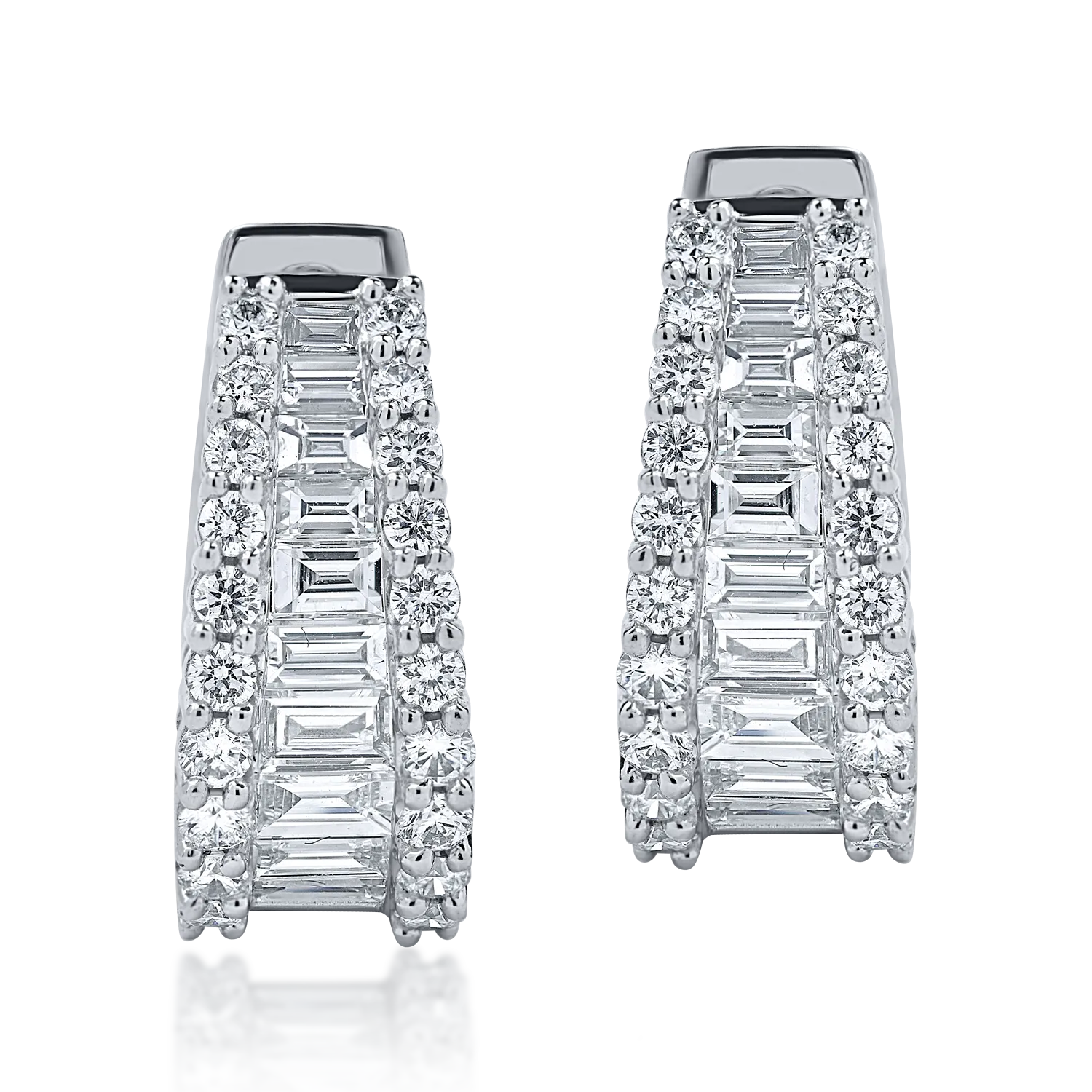 Cercei din aur alb cu diamante microsetting de 1.7ct - 1 | YEO