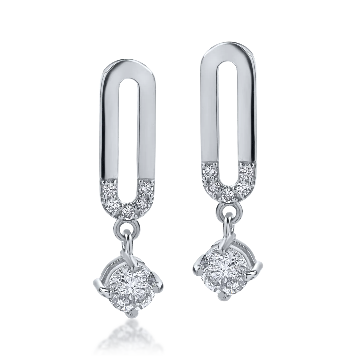 Cercei din aur alb cu diamante de 0.42ct-154057