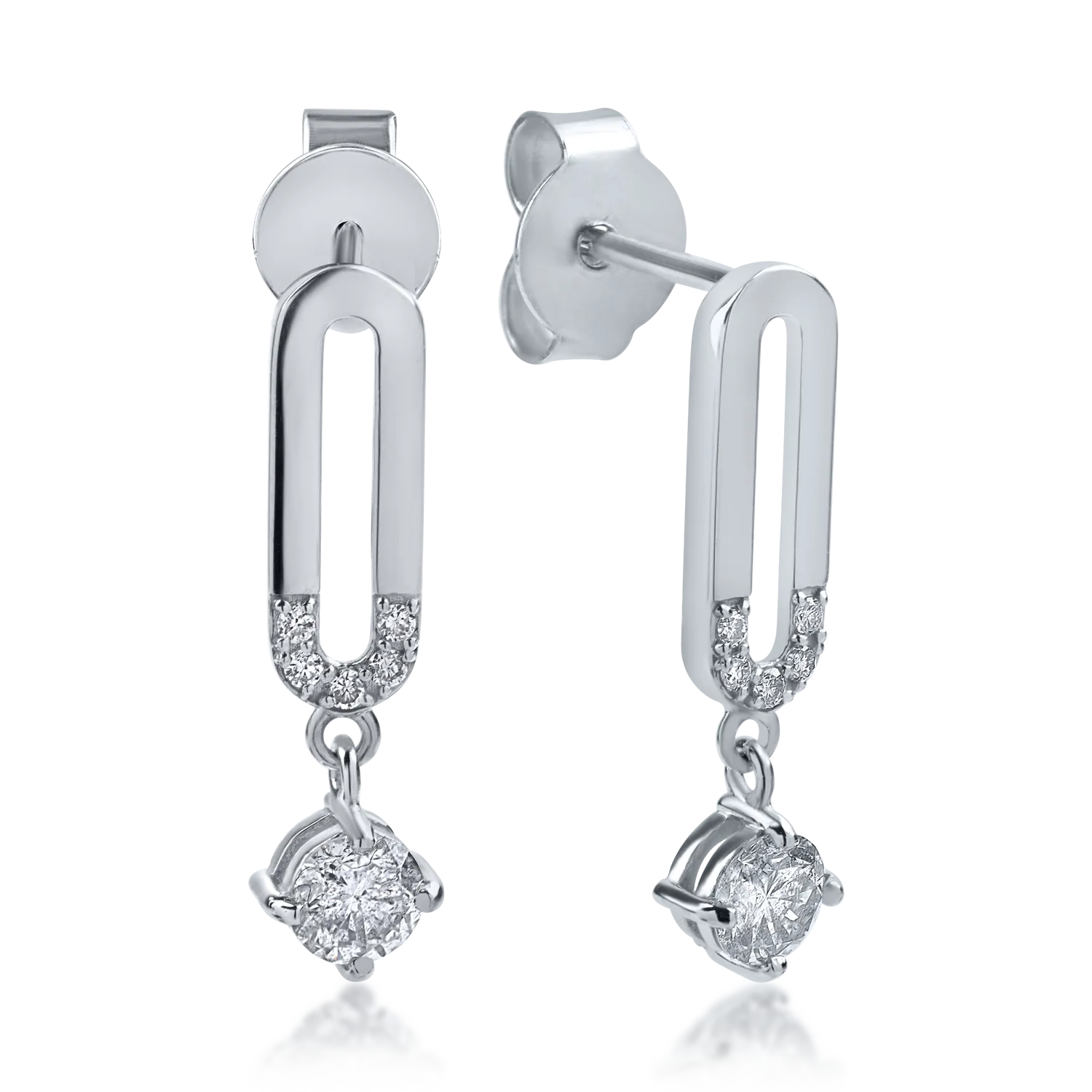 Обеци от бяло злато с диаманти 0.42ct