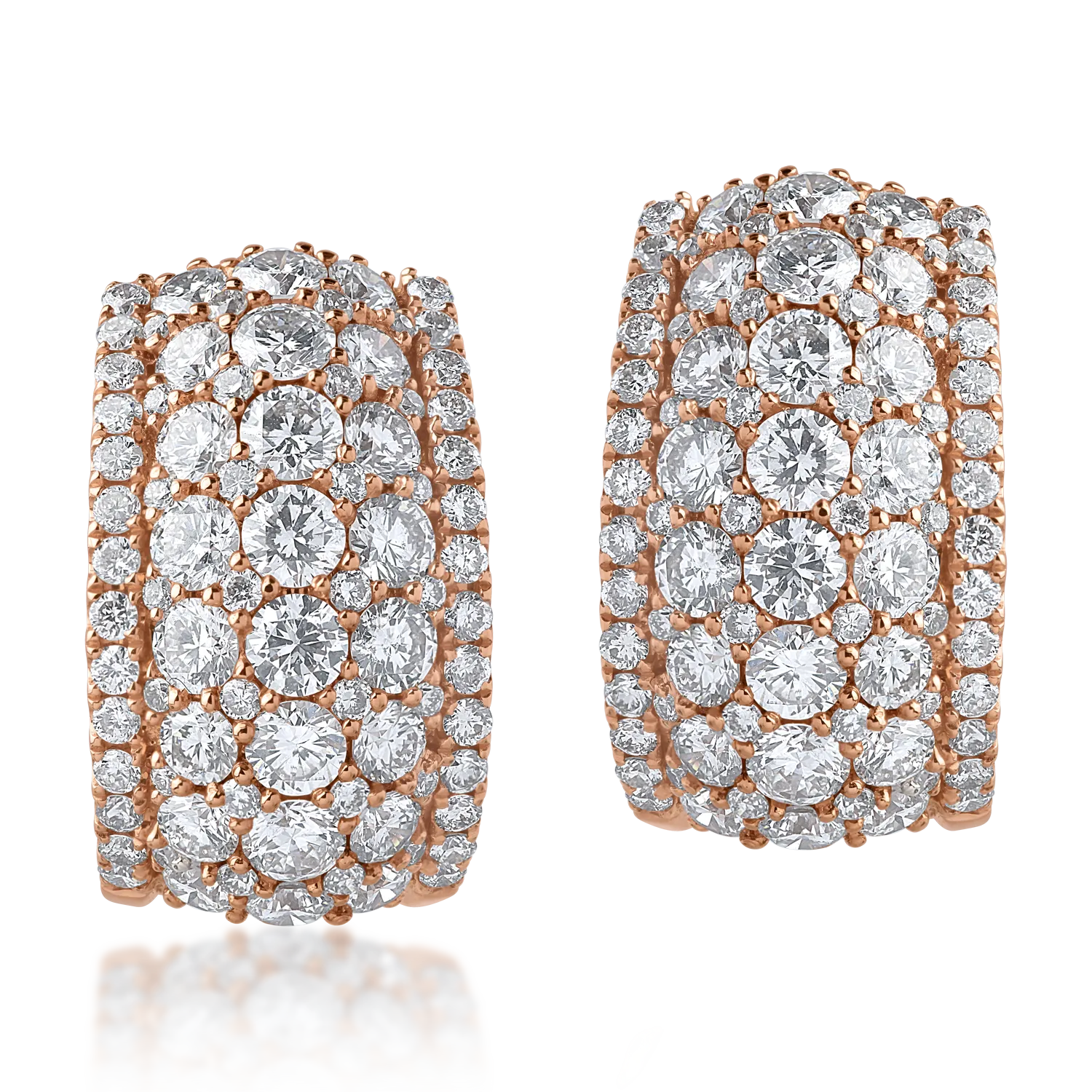 Rose gold earrings with 3.02ct diamonds