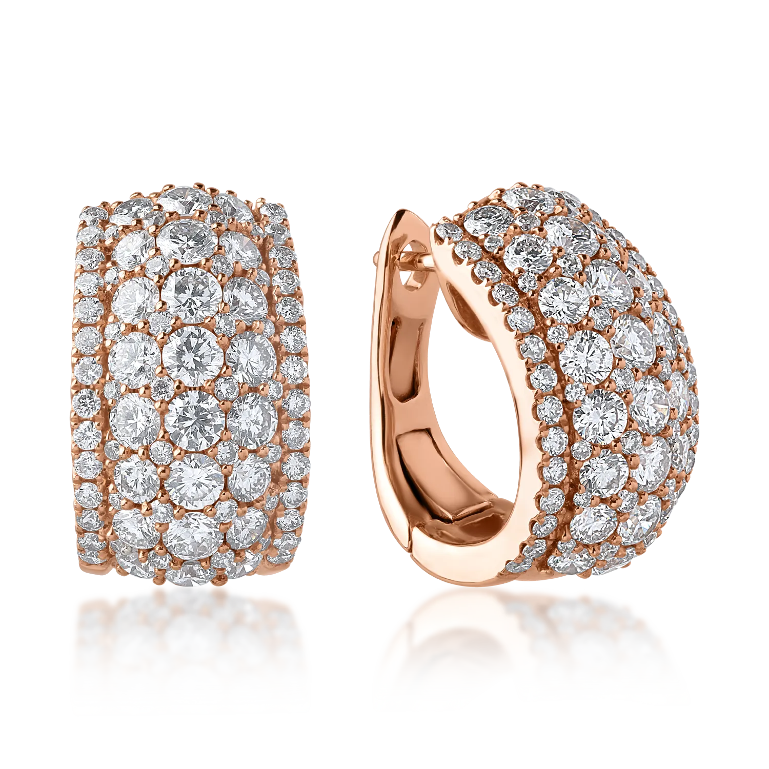 Rose gold earrings with 3.02ct diamonds