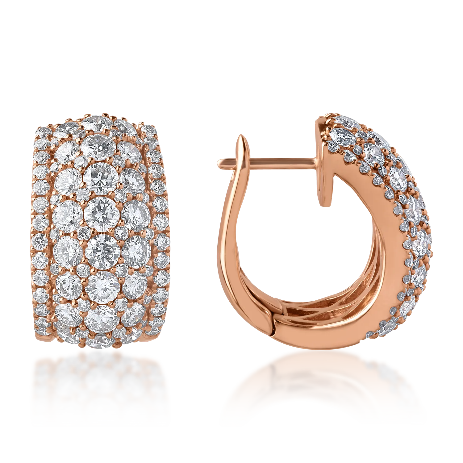 Rose gold earrings with 3.02ct diamonds