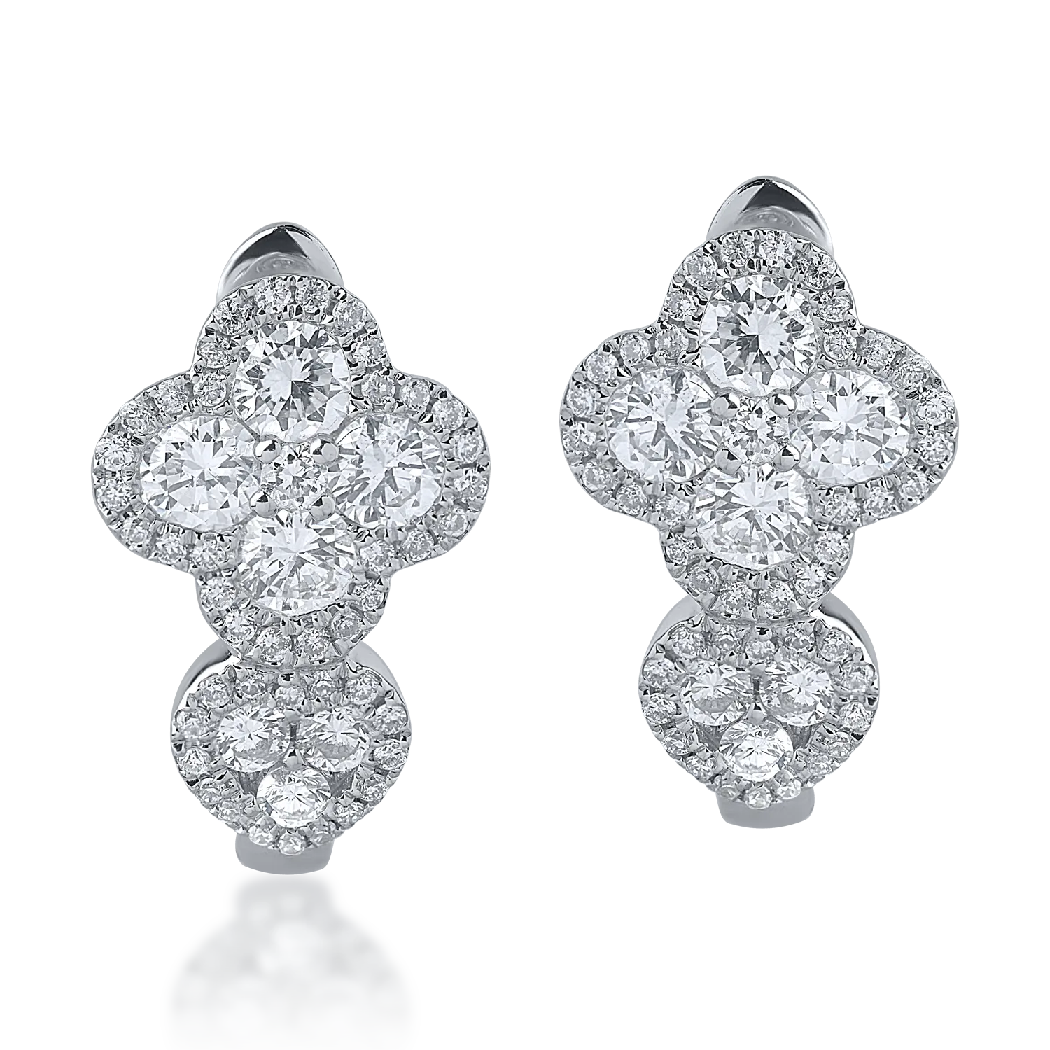 Cercei din aur alb cu diamante de 1.07ct